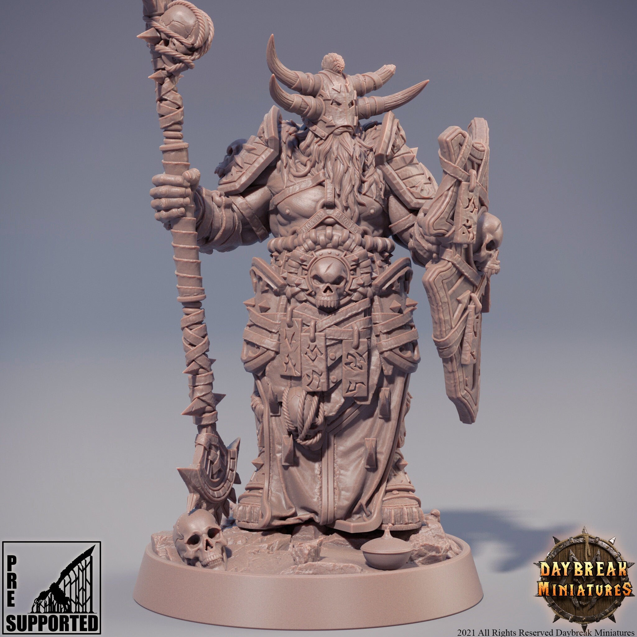 The Chaos Barbarians of Q - Shaakt the Entangler, quest for glory, DayBreak Miniatures, for Wargames, Dungeons & Dragons TTRPG