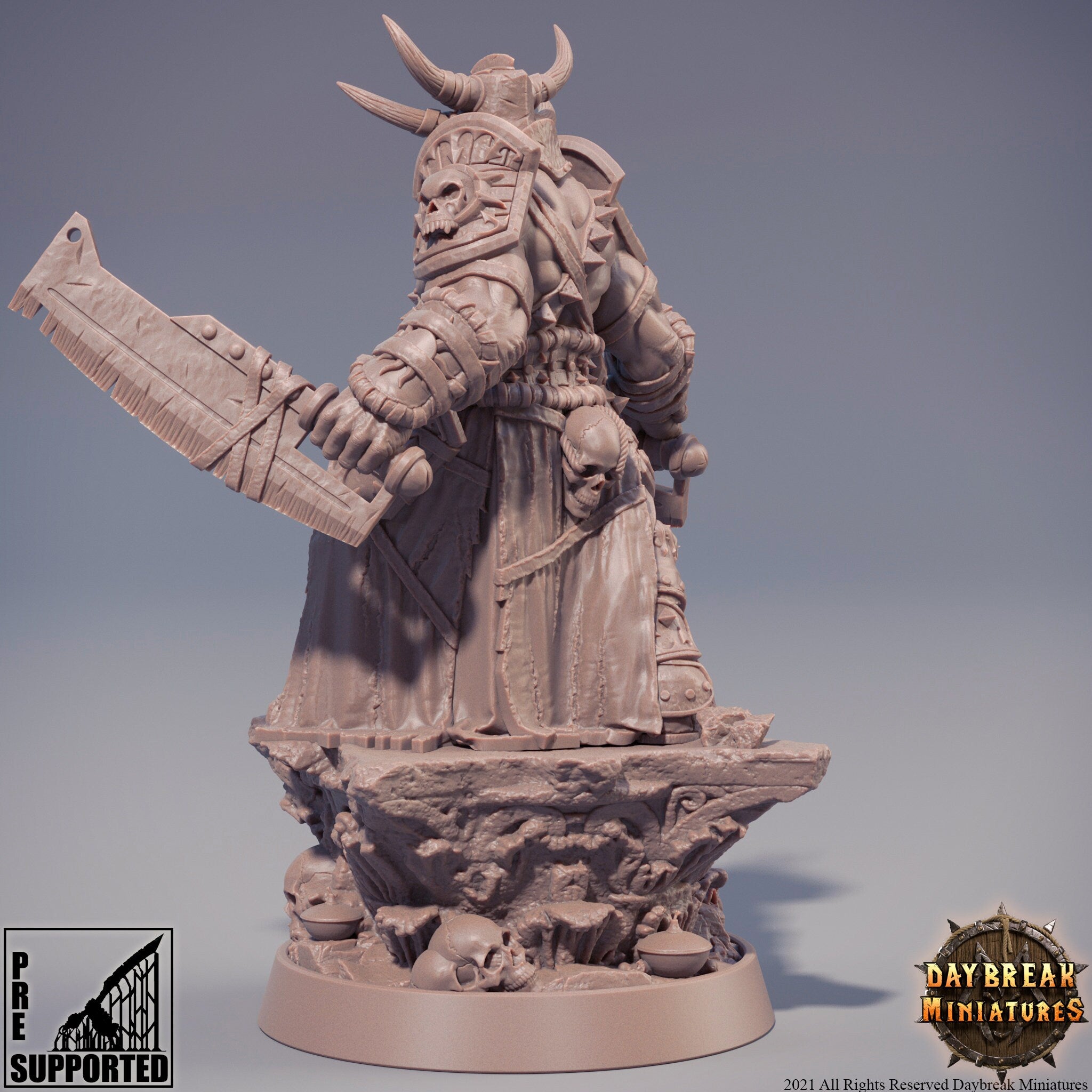 The Chaos Barbarians of Q - Bozonar The Subcertain, quest for glory, DayBreak Miniatures, for Wargames, Dungeons & Dragons TTRPG