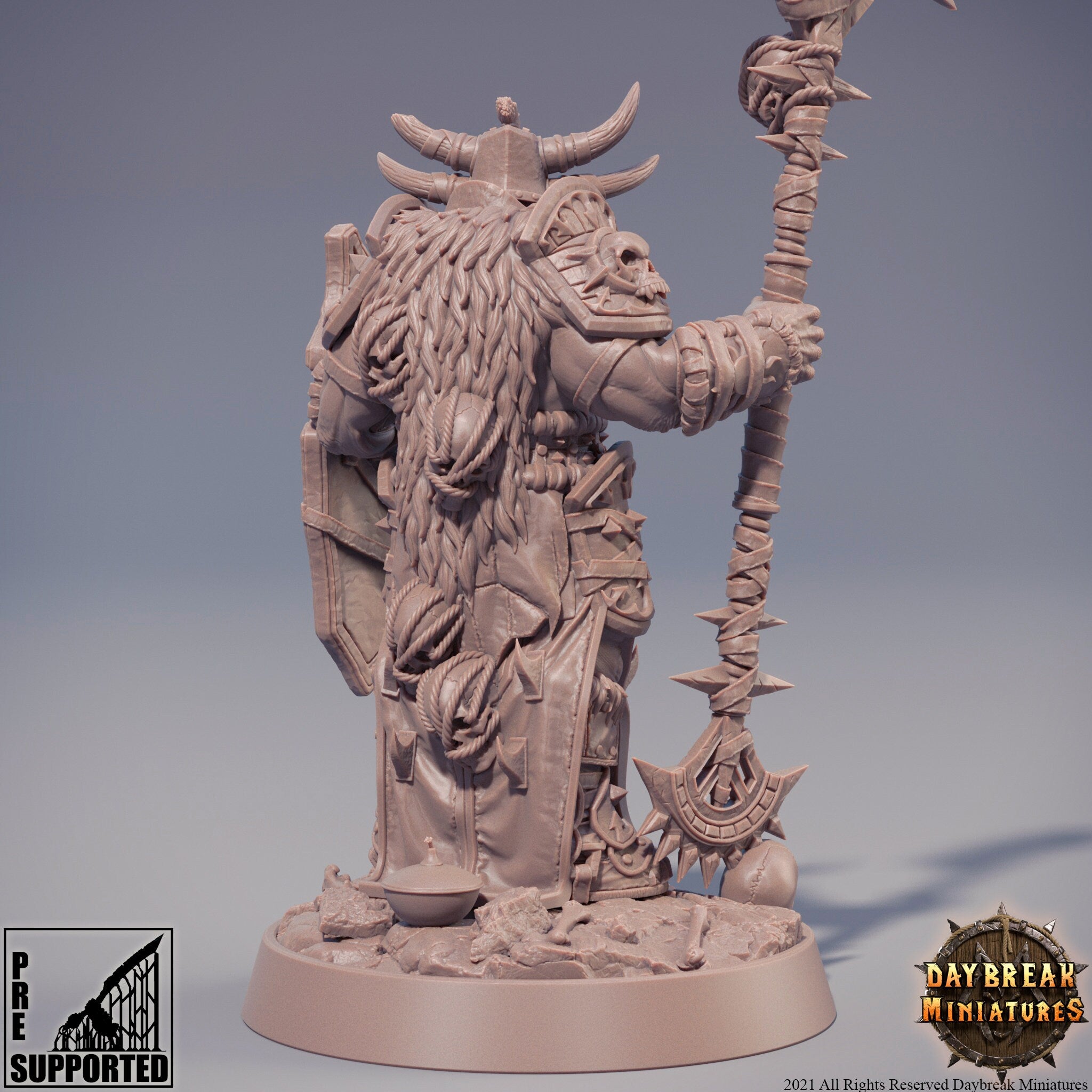 The Chaos Barbarians of Q - Quarxerg the Intersplitter, quest for glory, DayBreak Miniatures, for Wargames, Dungeons & Dragons TTRPG