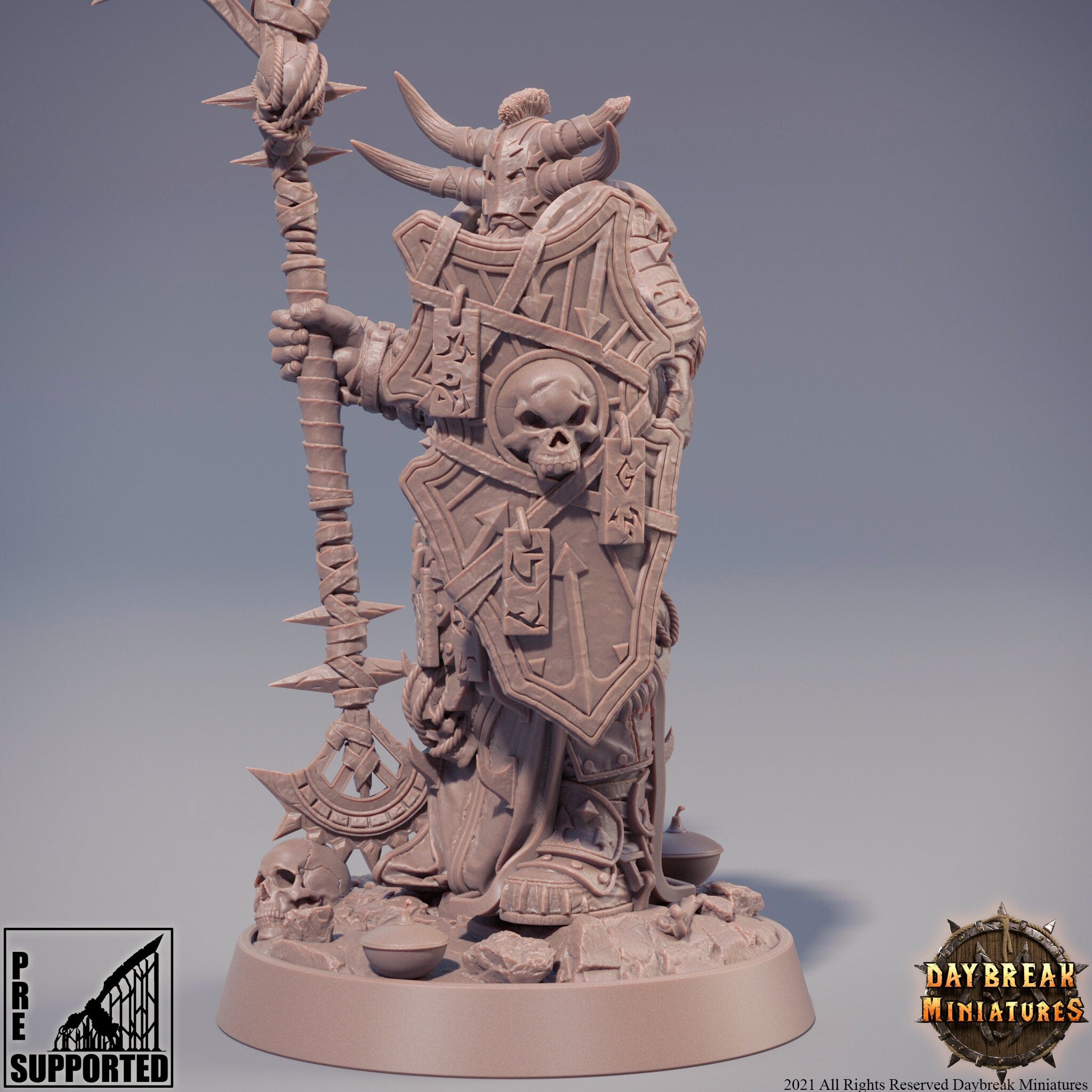 The Chaos Barbarians of Q - Quarxerg the Intersplitter, quest for glory, DayBreak Miniatures, for Wargames, Dungeons & Dragons TTRPG