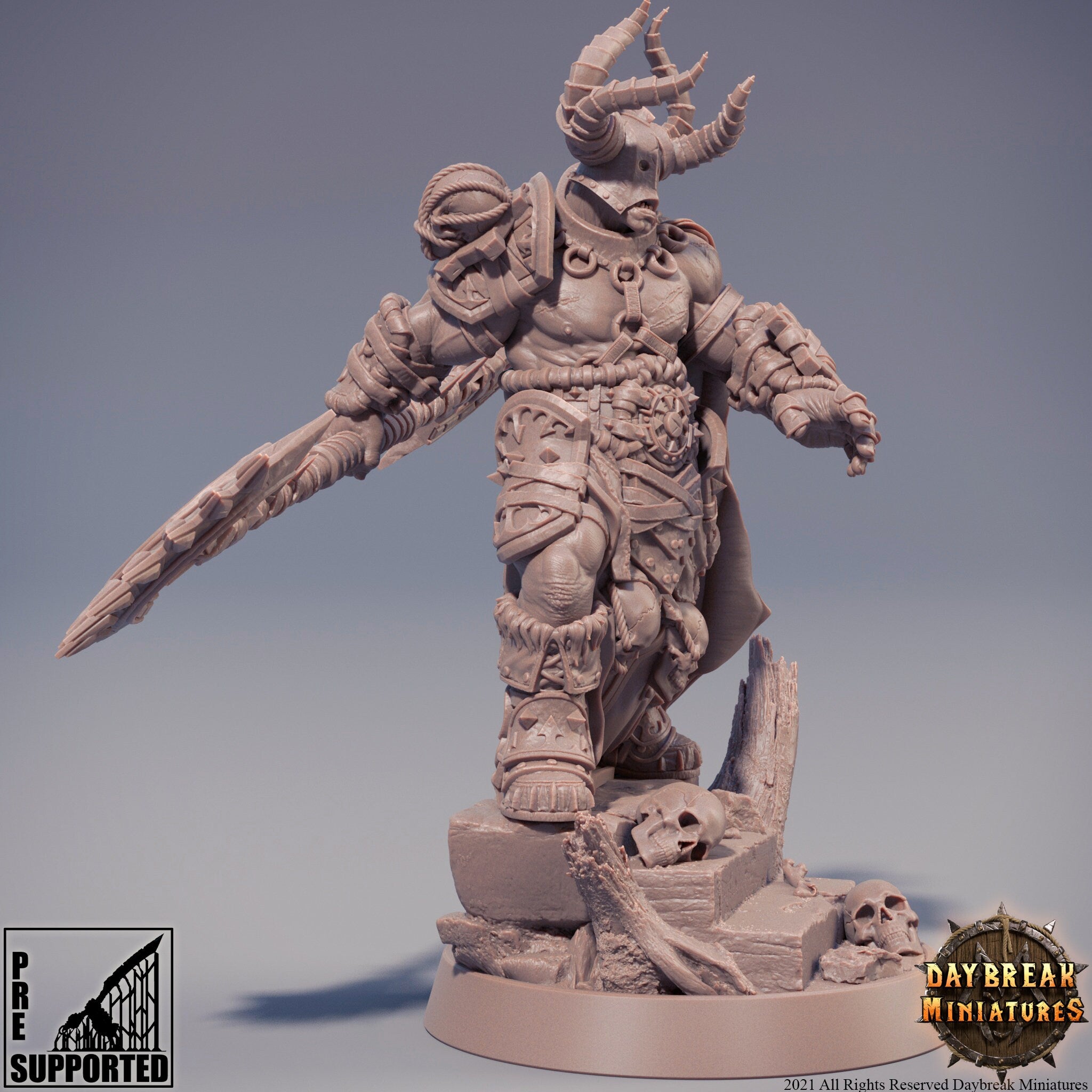 The Chaos Barbarians of Q - Shaakt the Entangler, quest for glory, DayBreak Miniatures, for Wargames, Dungeons & Dragons TTRPG