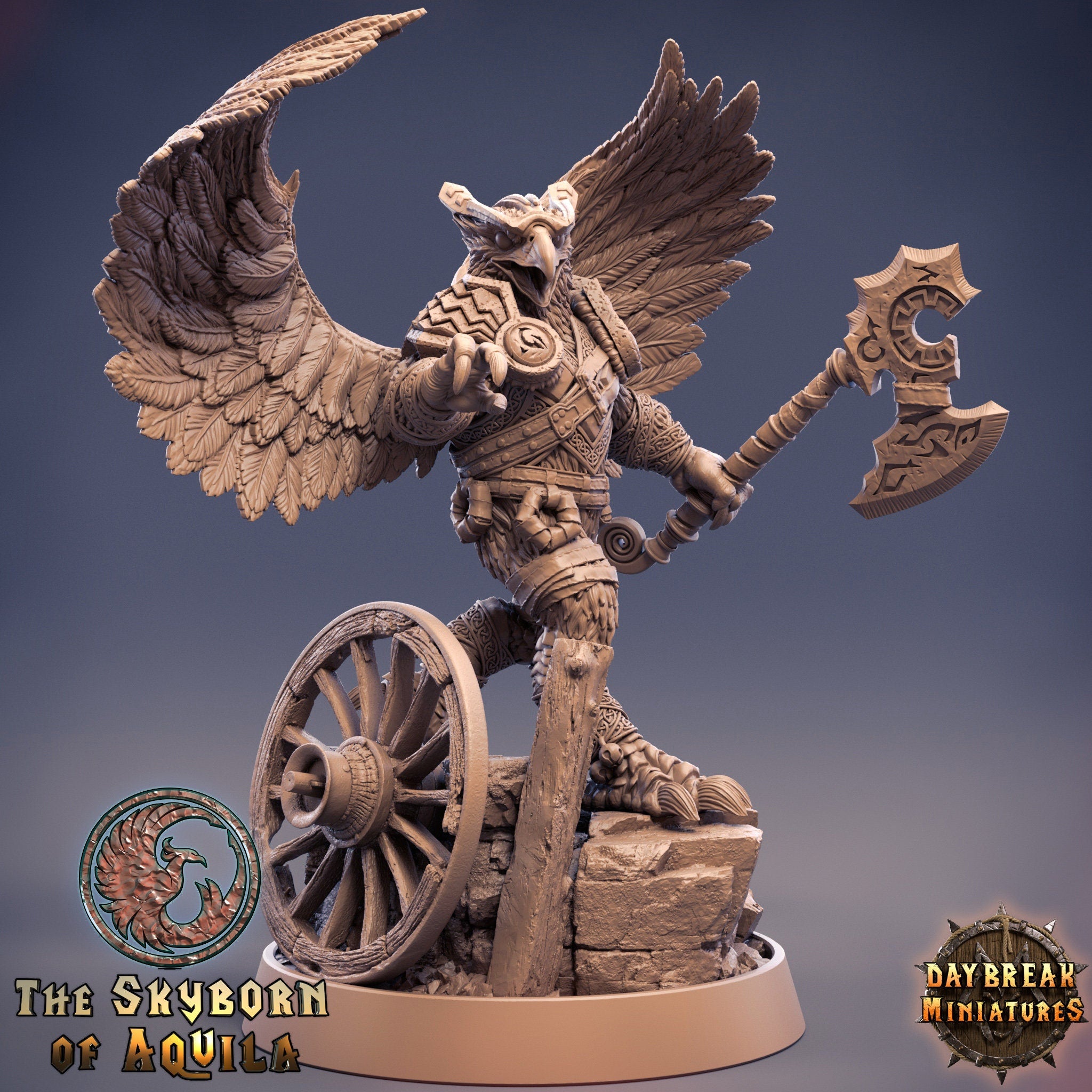 The Skyborn of Aquila - Gaudar Truewing, quest for glory, DayBreak Miniatures, for Wargames, Dungeons & Dragons TTRPG