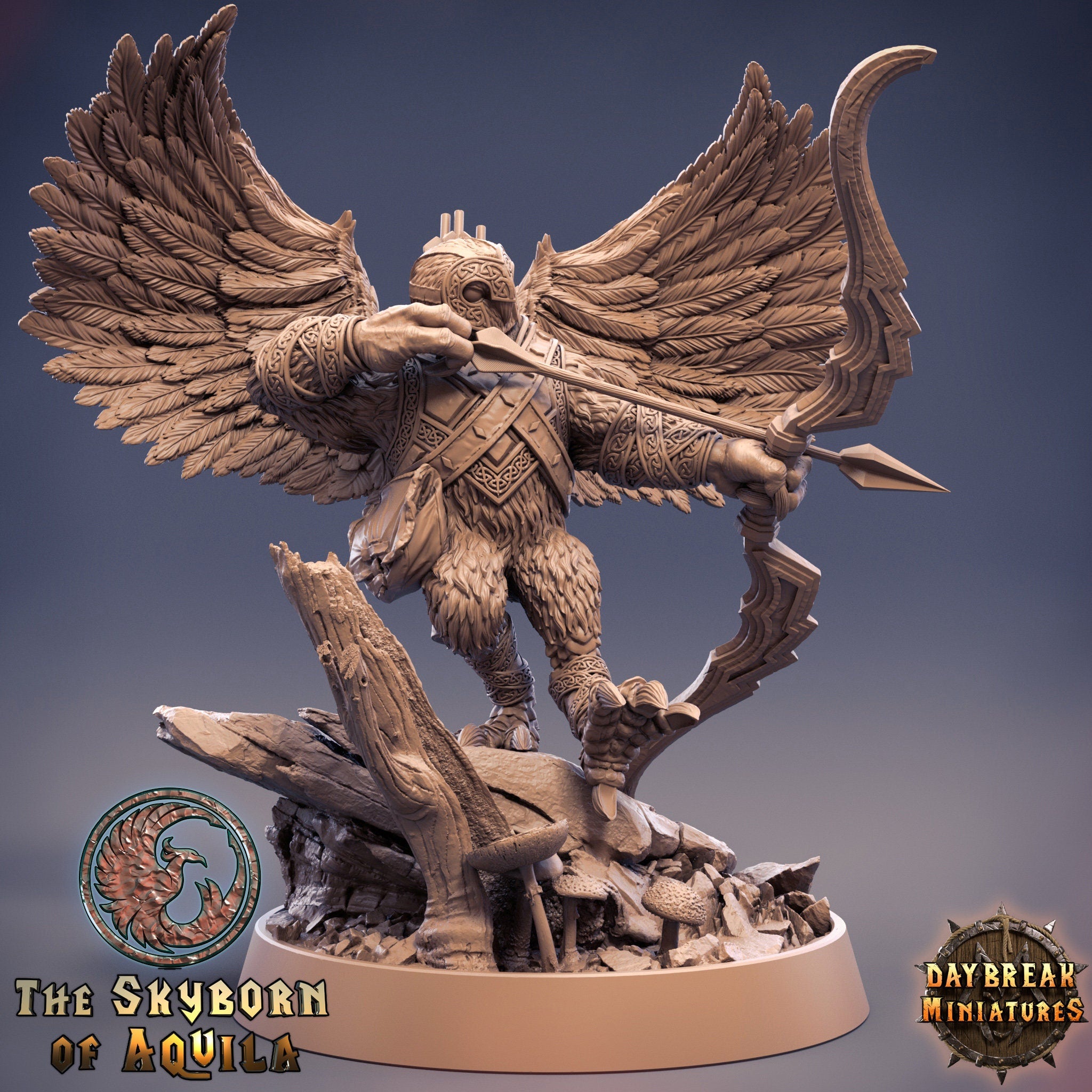 The Skyborn of Aquila - Gaudar Truewing, quest for glory, DayBreak Miniatures, for Wargames, Dungeons & Dragons TTRPG