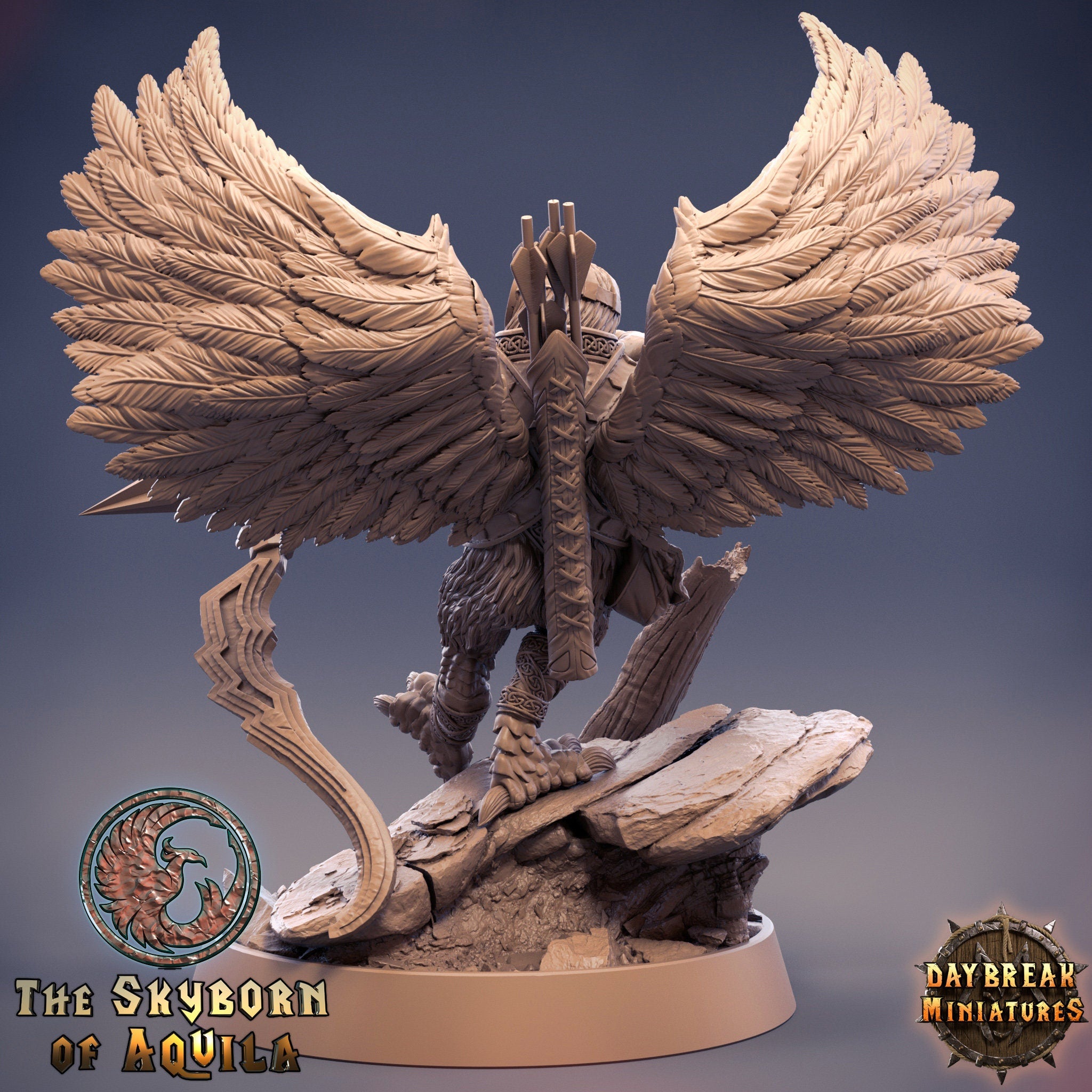 The Skyborn of Aquila - Gaudar Truewing, quest for glory, DayBreak Miniatures, for Wargames, Dungeons & Dragons TTRPG