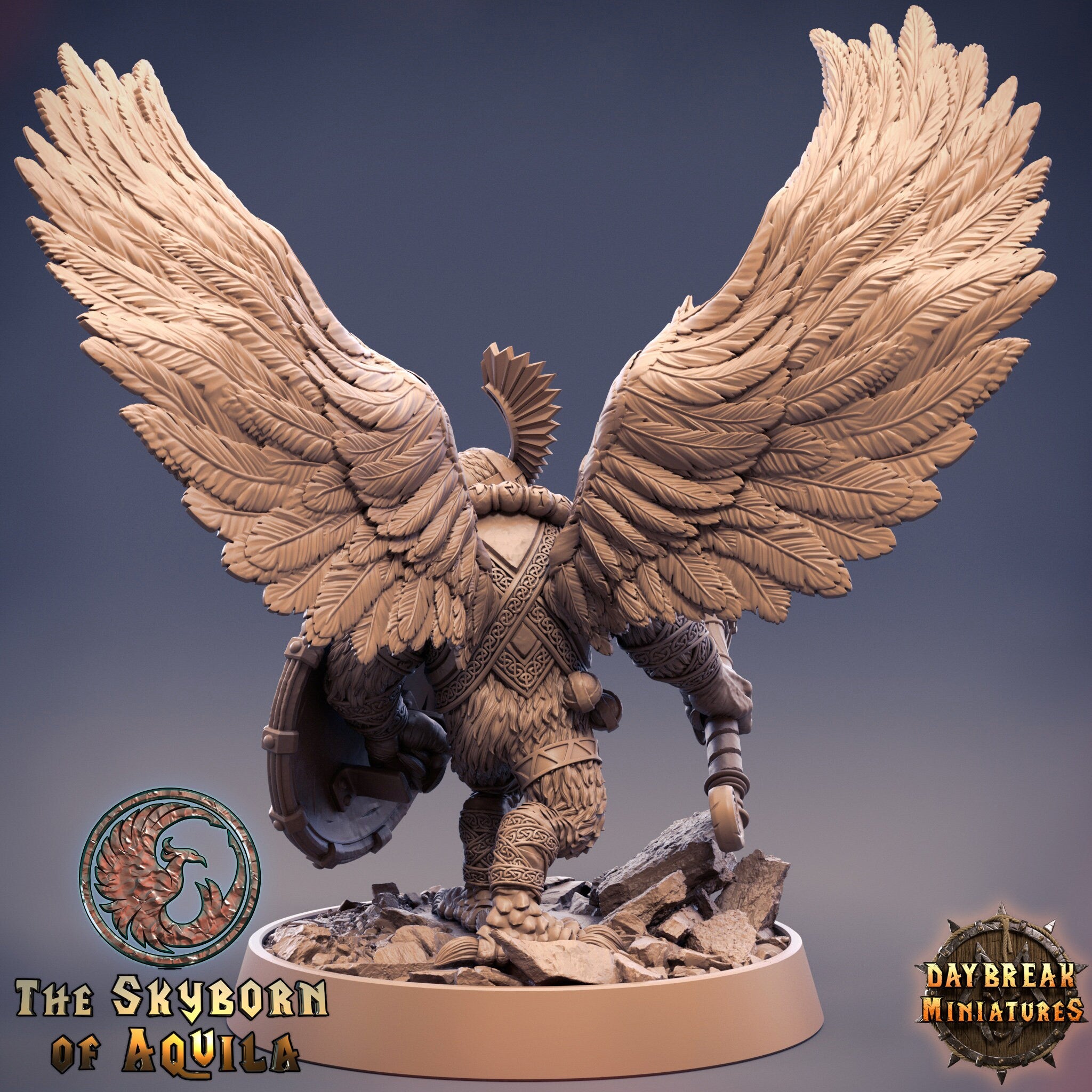 The Skyborn of Aquila - Genzel Grimwing, quest for glory, DayBreak Miniatures, for Wargames, Dungeons & Dragons TTRPG