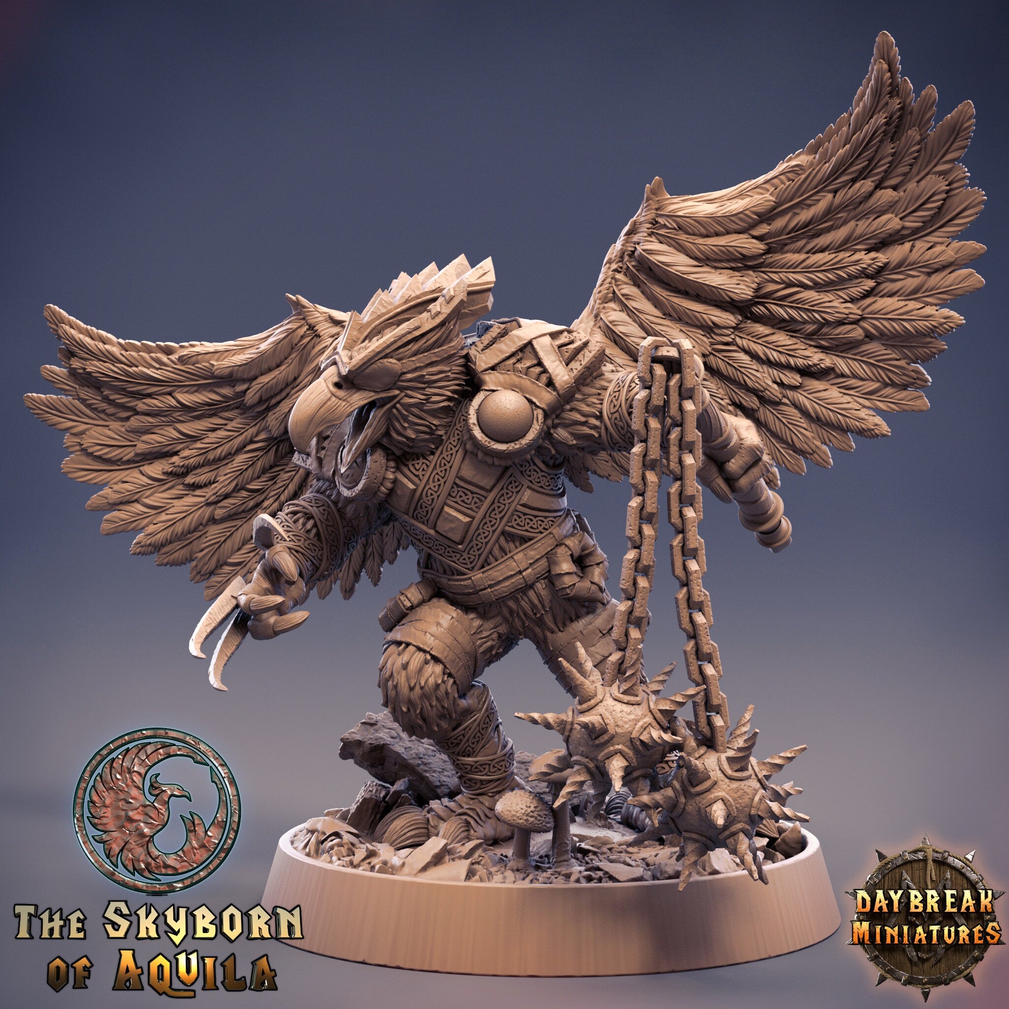 The Skyborn of Aquila - Prios Powerbeak, quest for glory, DayBreak Miniatures, for Wargames, Dungeons & Dragons TTRPG