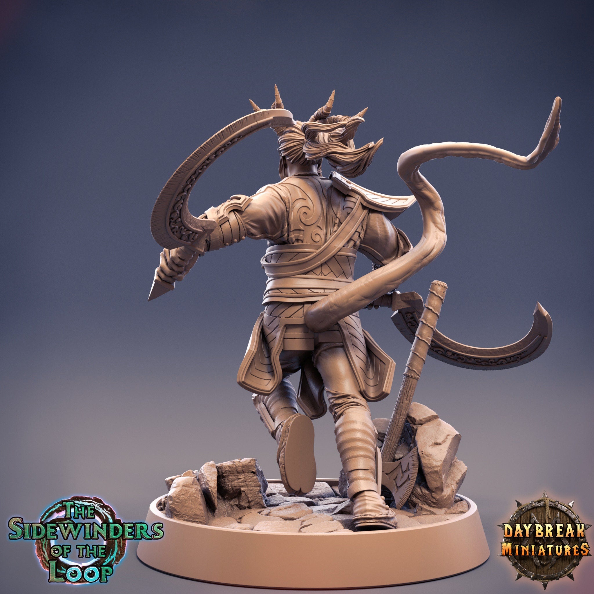 Tieflings The Sidewinders of the Loop - Noosher Neverprey, quest for glory, DayBreak Miniatures, for Wargames, Dungeons & Dragons TTRPG