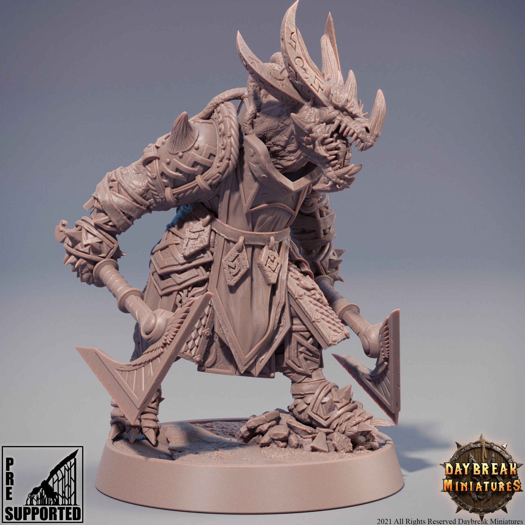 Dragonborn The Stoneborn of the Fire - Skullpiercer crossbow, quest for glory, DayBreak Miniatures, for Wargames, Dungeons & Dragons TTRPG