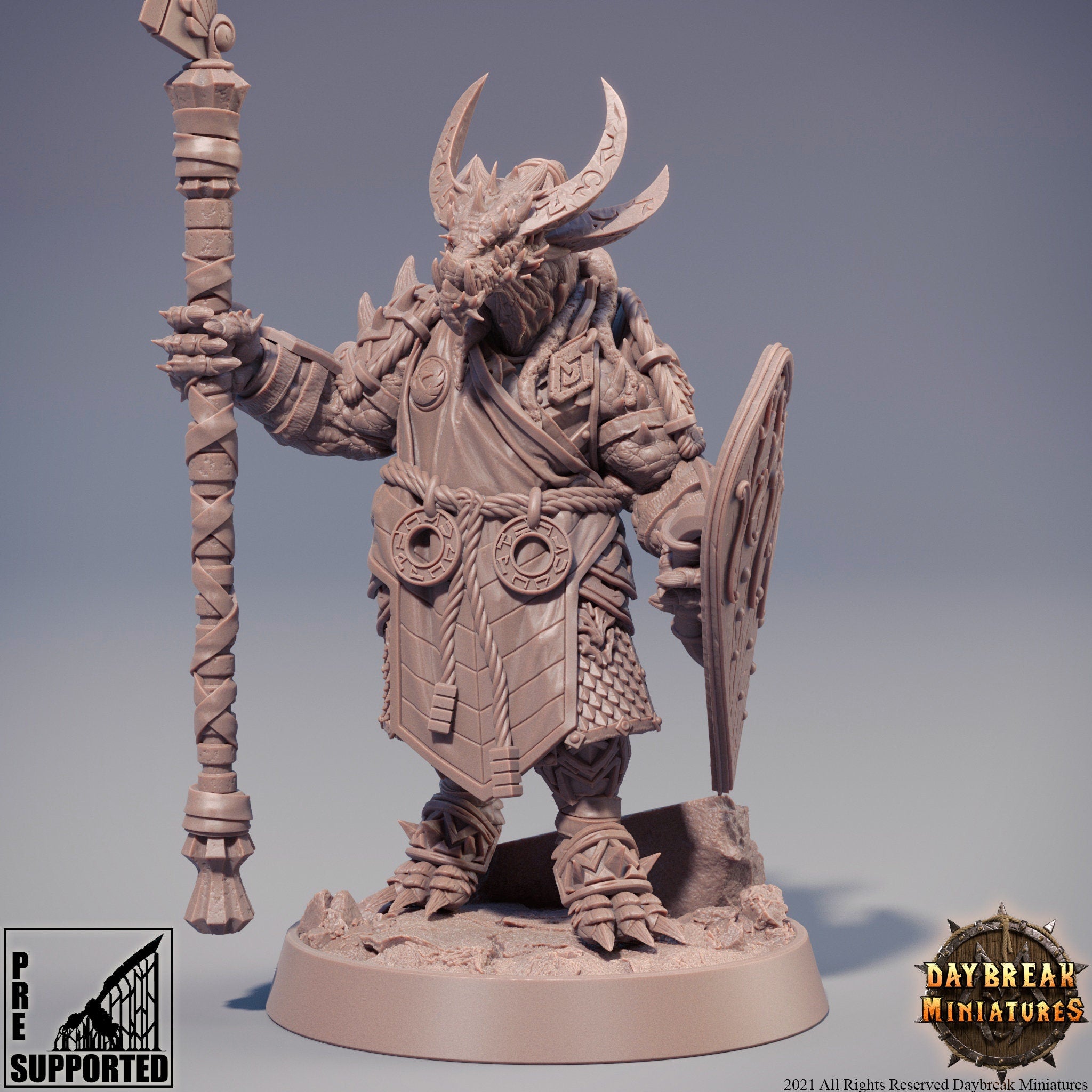 Dragonborn The Stoneborn of the Fire - Skullpiercer crossbow, quest for glory, DayBreak Miniatures, for Wargames, Dungeons & Dragons TTRPG