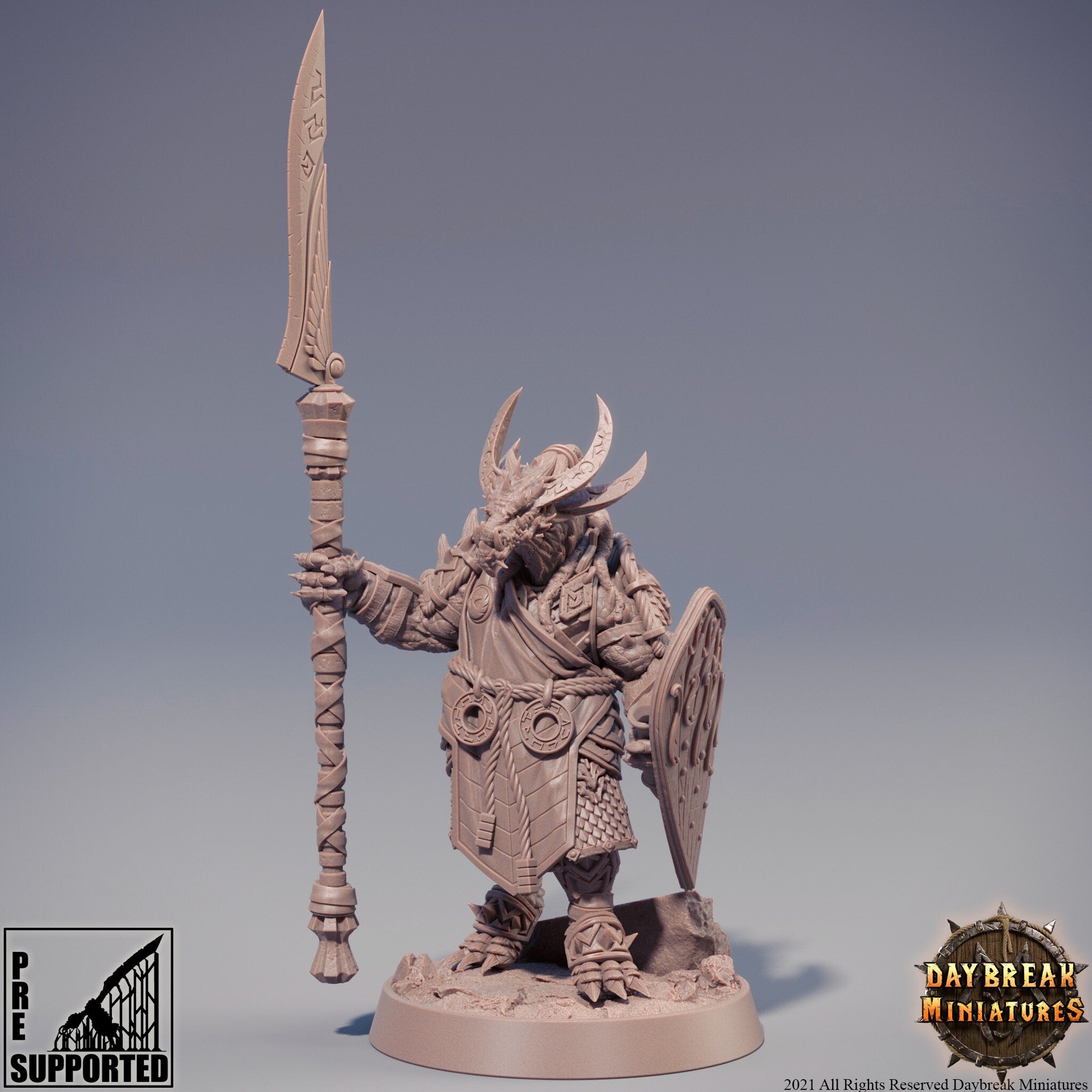 Dragonborn The Stoneborn of the Fire - Mogok Moonslayer, quest for glory, DayBreak Miniatures, for Wargames, Dungeons & Dragons TTRPG