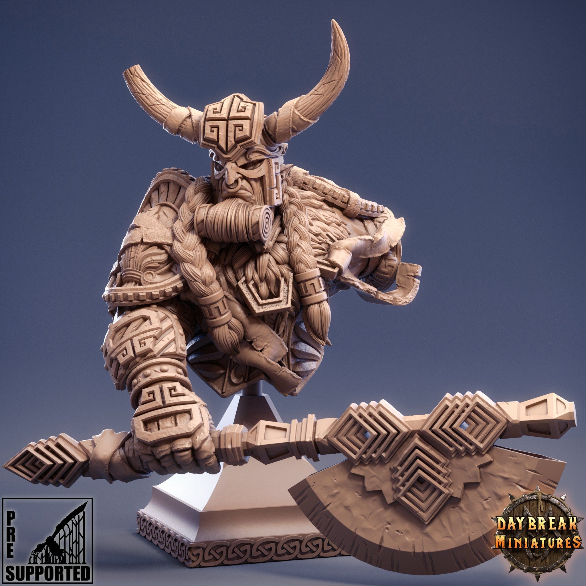 Kingan Krust - BUST, quest for glory, DayBreak Miniatures, for Wargames, Dungeons & Dragons TTRPG