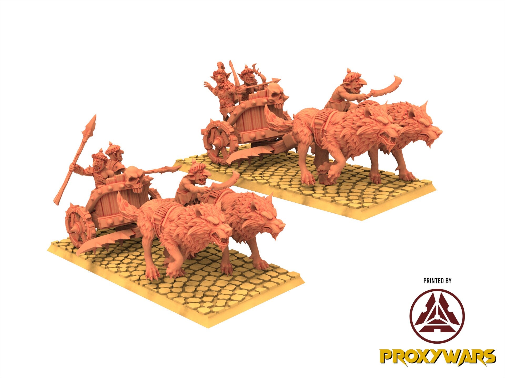 Orc & Goblin - Goblins War Chariot - The Black horde, utilisables pour Oldhammer, king of wars, 9th age