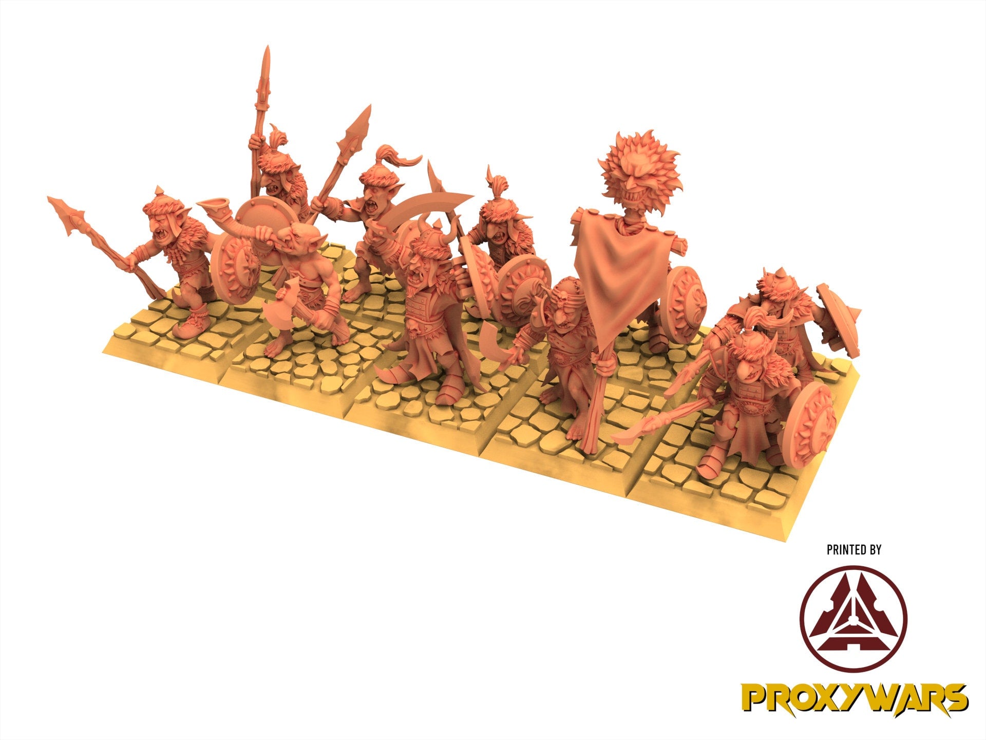 Orc & Goblin - Goblins Desert with Lance - The Black horde, utilisables pour Oldhammer, king of wars, 9th age