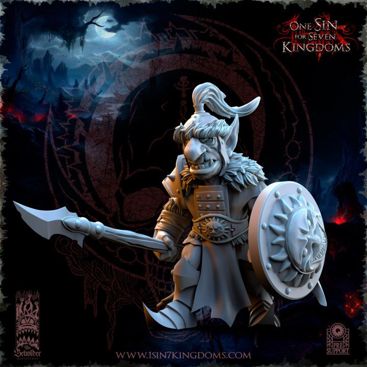 Orc & Goblin - Goblins Desert with Lance - The Black horde, utilisables pour Oldhammer, king of wars, 9th age