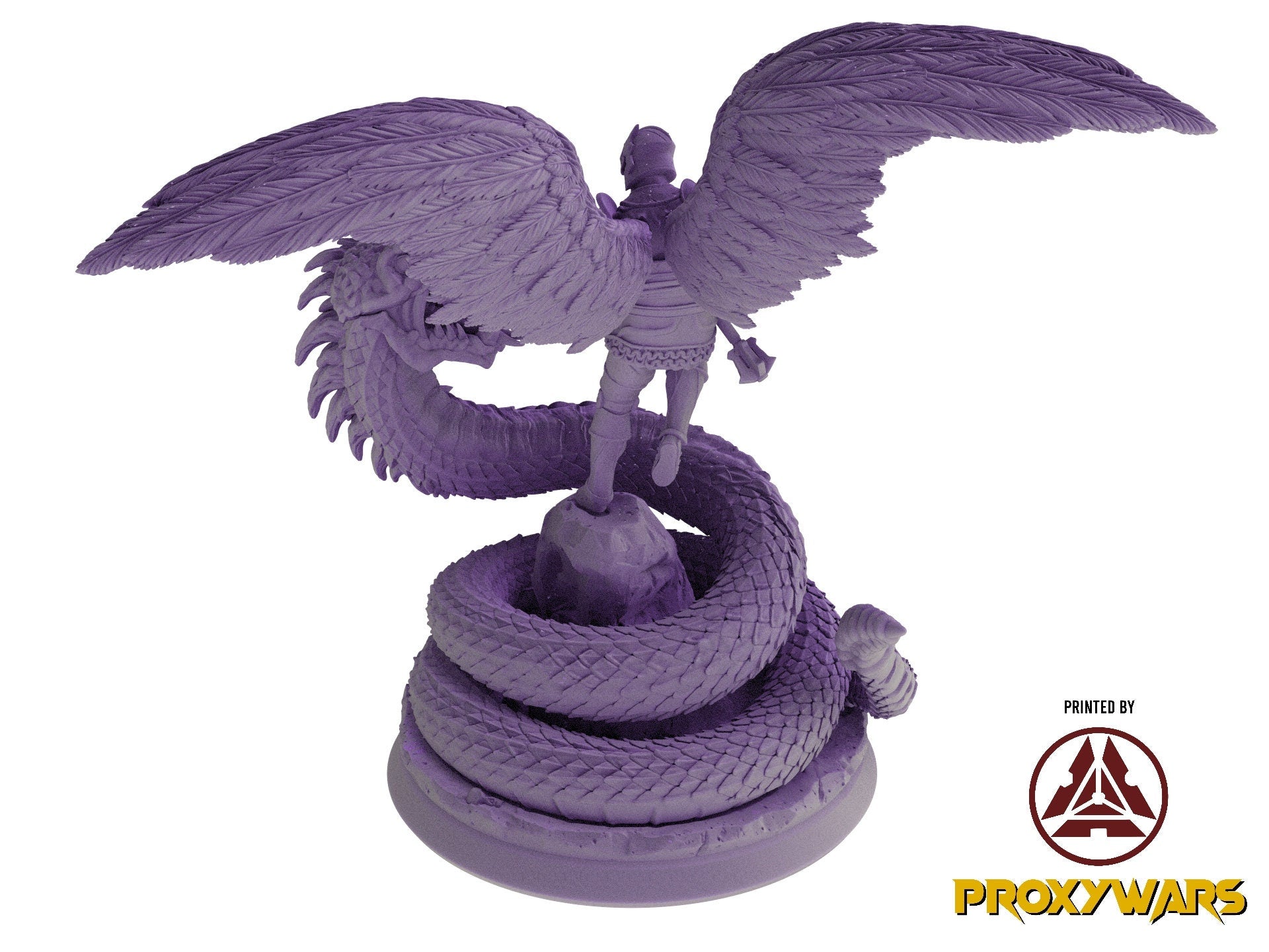 Welcome Back - Display - The Aasimar VS The Serpent (Large - 50 mm), quest for glory, Flesh of Gods, for Wargames, Dungeons & Dragons TTRPG