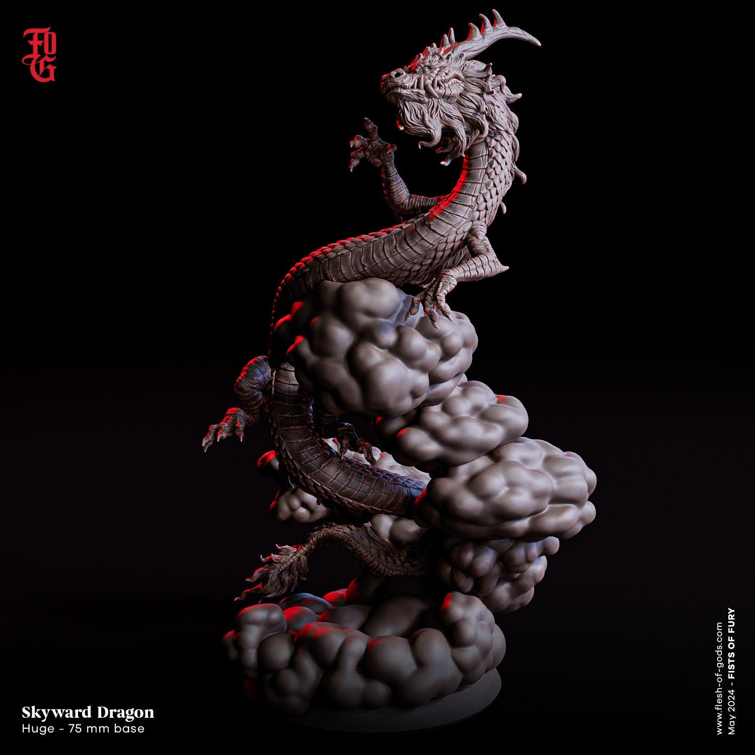 Fists Of Fury - Enemy - x2 Dragon 100 mm, Flesh of Gods, for Wargames, Dungeons & Dragons TTRPG