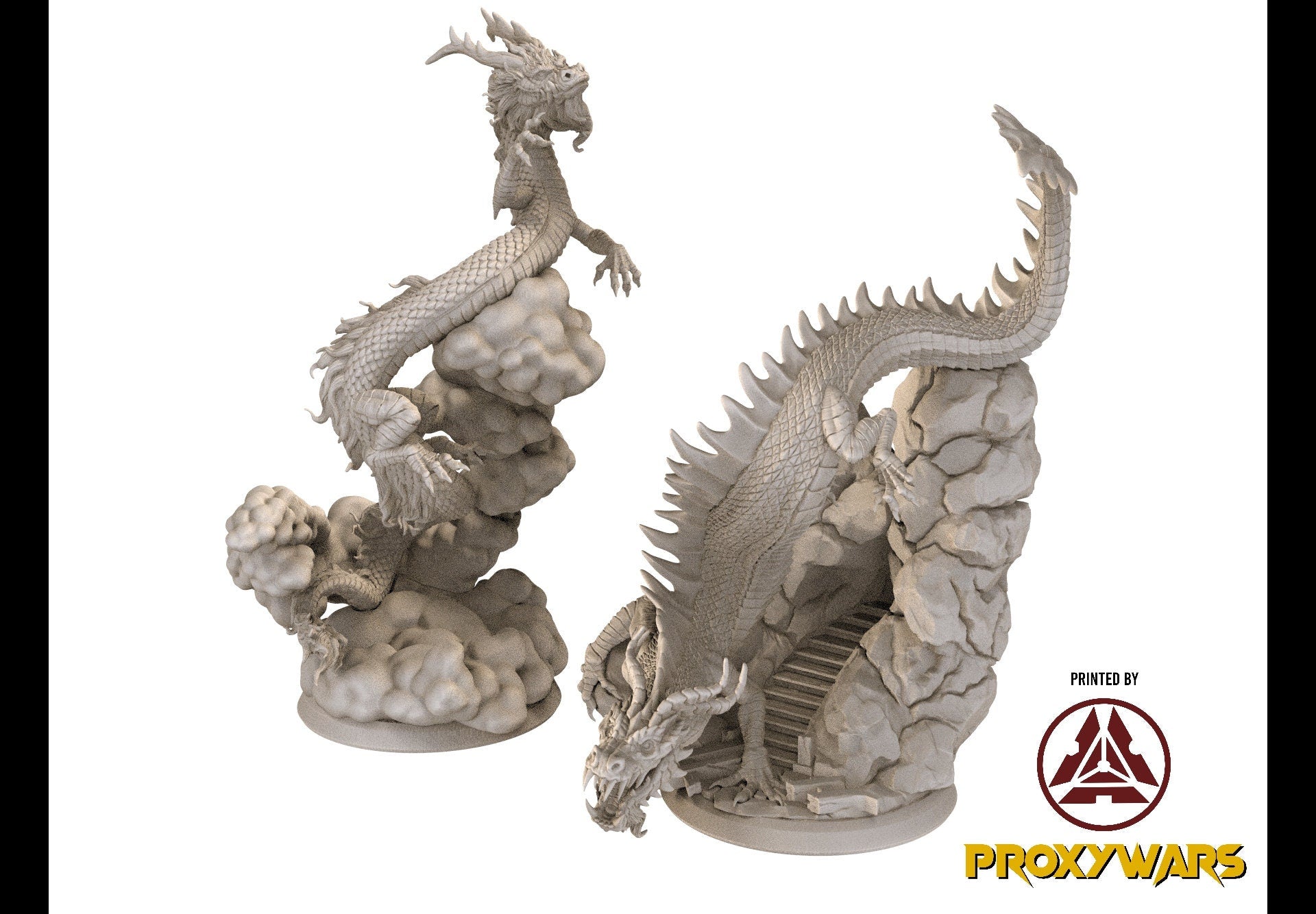 Fists Of Fury - Enemy - x2 Dragon 100 mm, Flesh of Gods, for Wargames, Dungeons & Dragons TTRPG