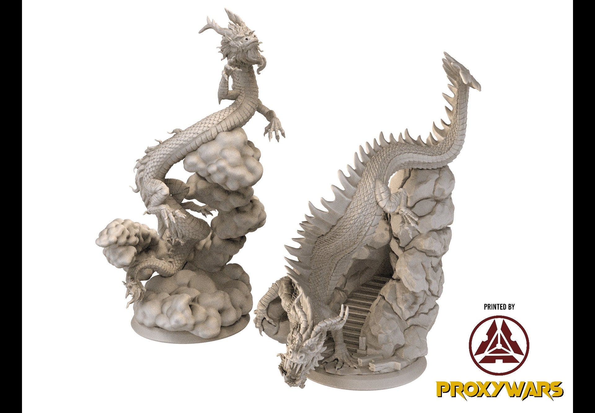 Fists Of Fury - Enemy - x2 Dragon 100 mm, Flesh of Gods, for Wargames, Dungeons & Dragons TTRPG