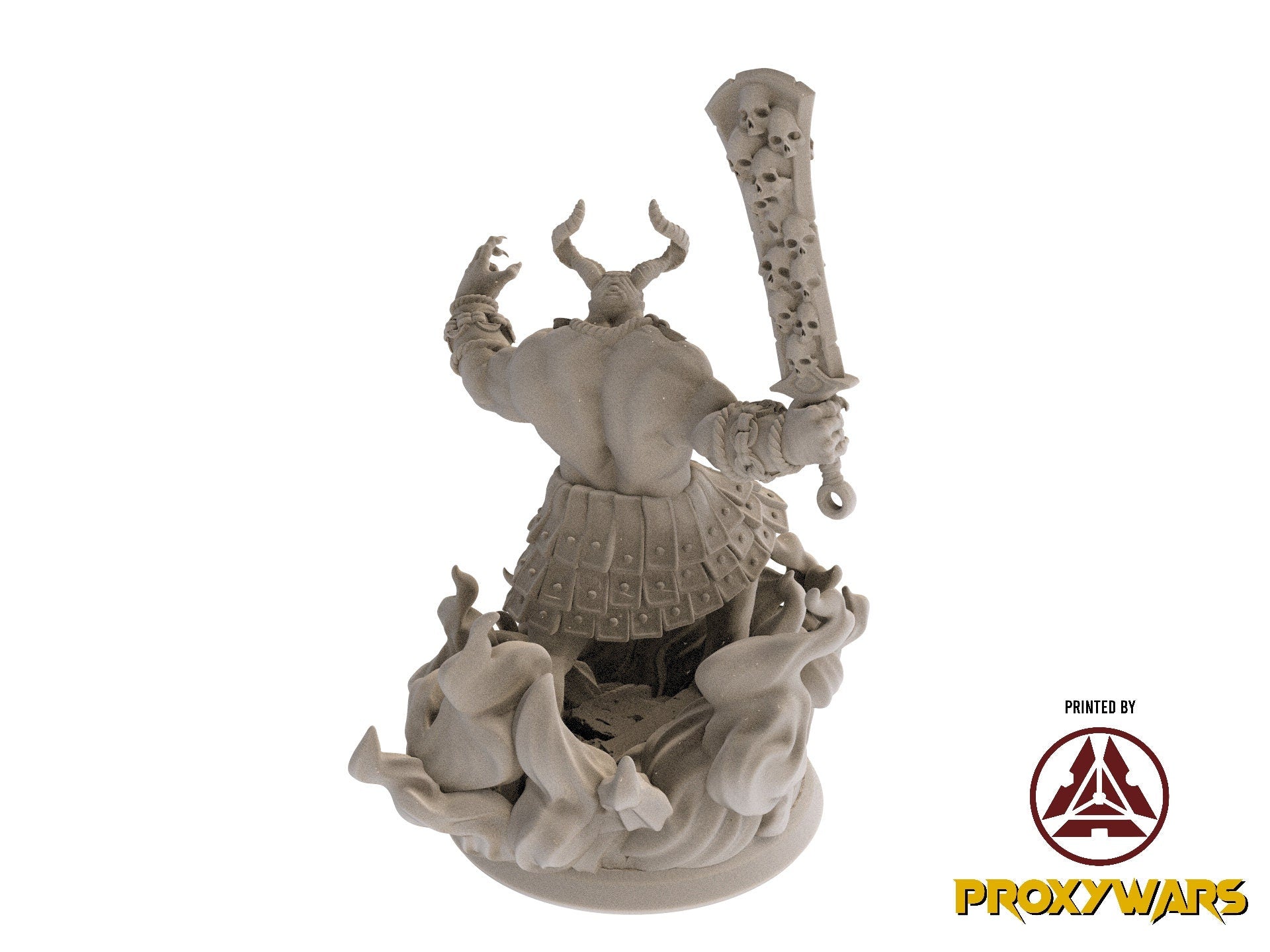 Fists Of Fury - Enemy - Kurojin's Flaming Oni (Large - 50 mm), Flesh of Gods, for Wargames, Dungeons & Dragons TTRPG