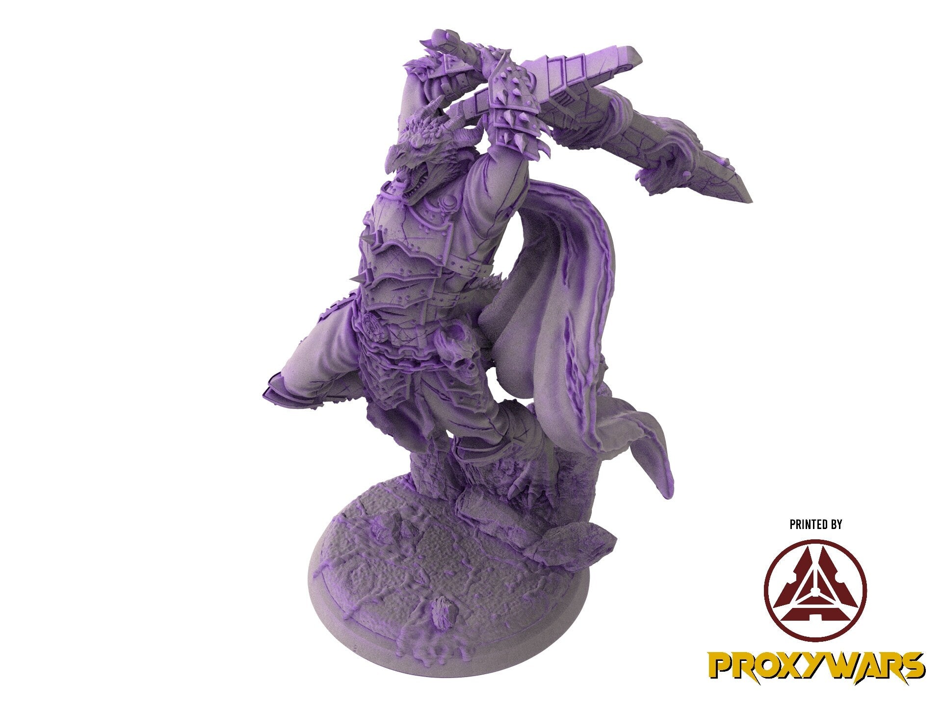 The scourges of war - Hero - Dragonborn Knight (25 mm), glory and honor, Ennemy, Flesh of Gods, for Wargames, Dungeons & Dragons TTRPG