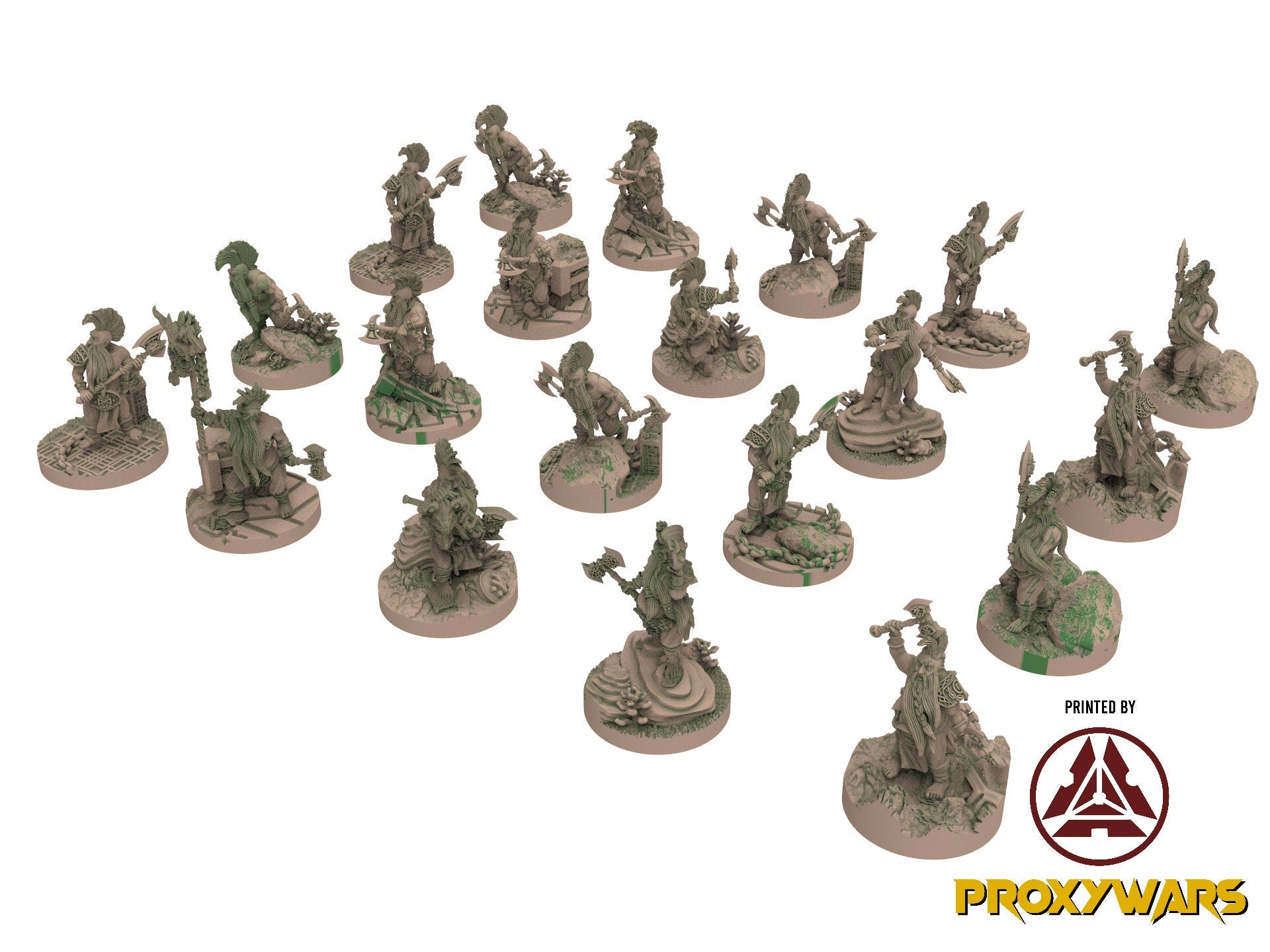 Dwarf Dragonkiller - 28mm Dwarfs seekers 3 staffs 17 troops, Fantasy, Insular Kingdom 9th Age, Fantasy Battle Oldhammer, King of war, D&D