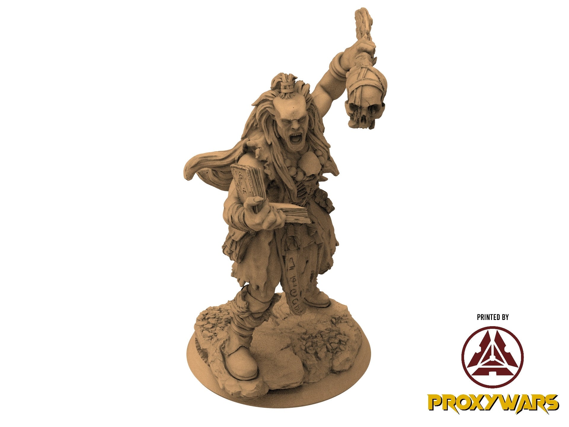 Grimoires of madness - Villain - Grammor Orc Sorcerer 25 mm, forbidden magics, Ennemy, Flesh of Gods, for Wargames, Dungeons & Dragons TTRPG