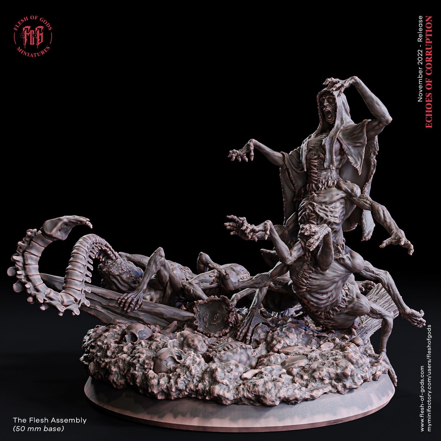 Echoes Of Corruption - Enemy - The Flesh Assembly (50 mm), light and darkness, Ennemy, Flesh of Gods, for Wargames, Dungeons & Dragons TTRPG