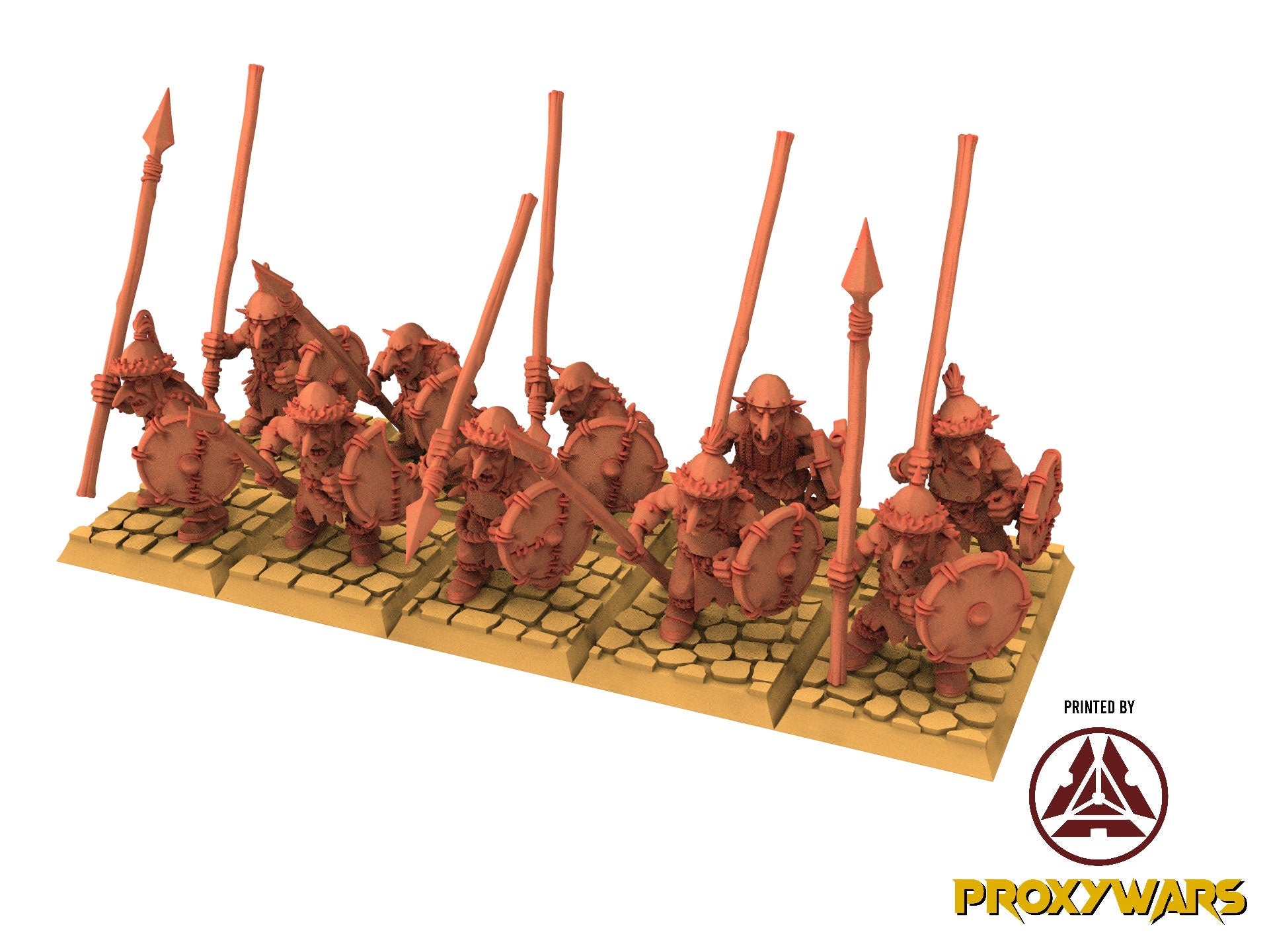 Orc & Goblin - Steppe Goblin Spearmen - The Black horde, usable for Oldhammer, king of wars, 9th age