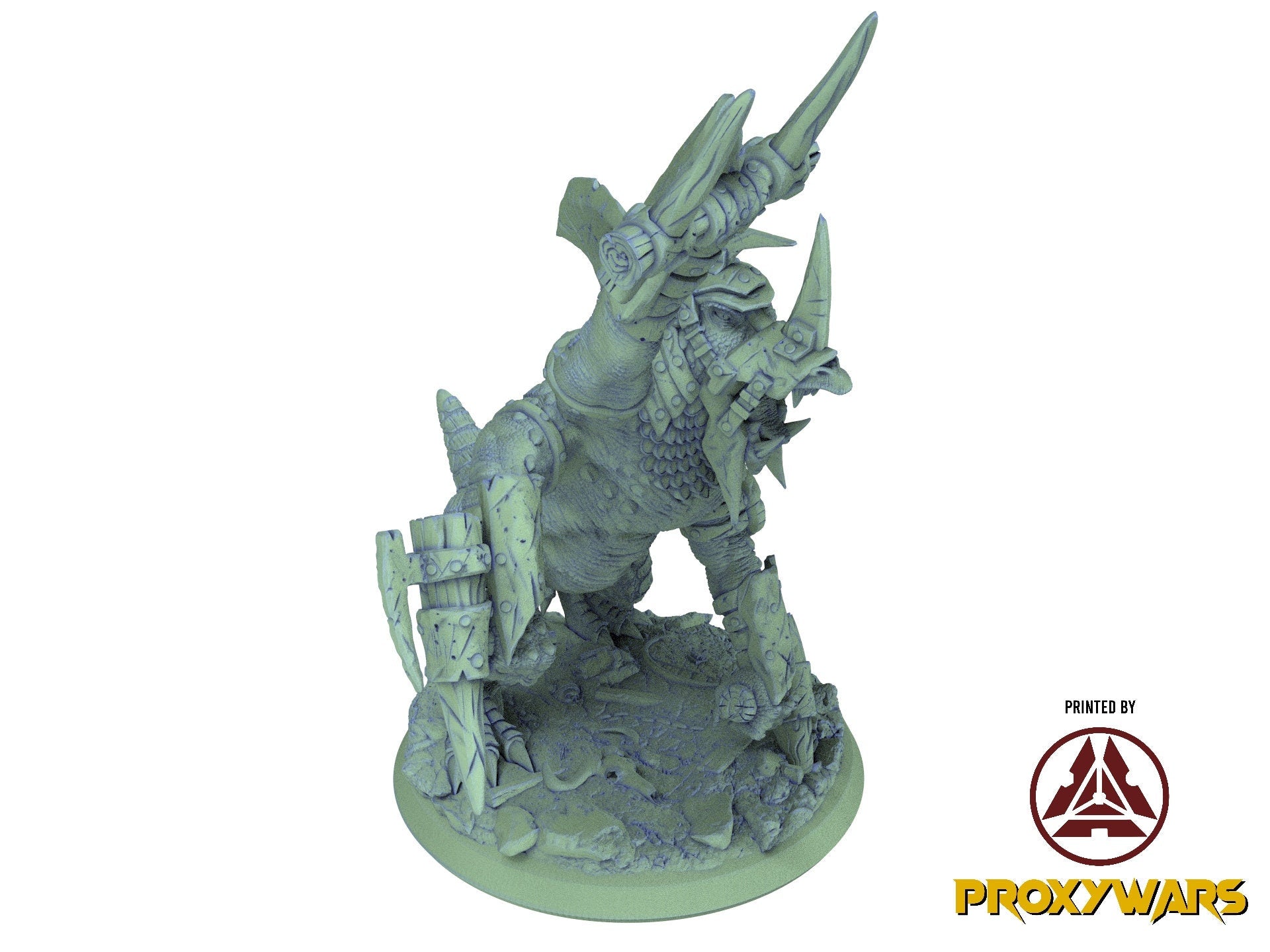 The tribal Gathering - Enemy - Rhinosaurus (75 mm), fierce and proud warriors,Ennemy, Flesh of Gods, for Wargames, Dungeons & Dragons TTRPG