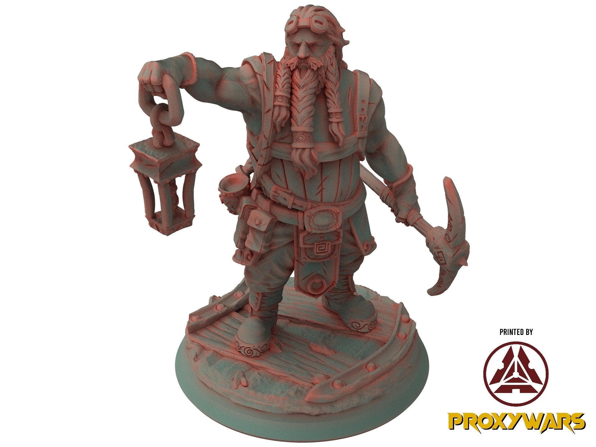 The Court Blood - NPC - Dwarf Miner 02 (25 mm), chaos and carnage, Ennemy, Flesh of Gods, for Wargames, Dungeons & Dragons TTRPG