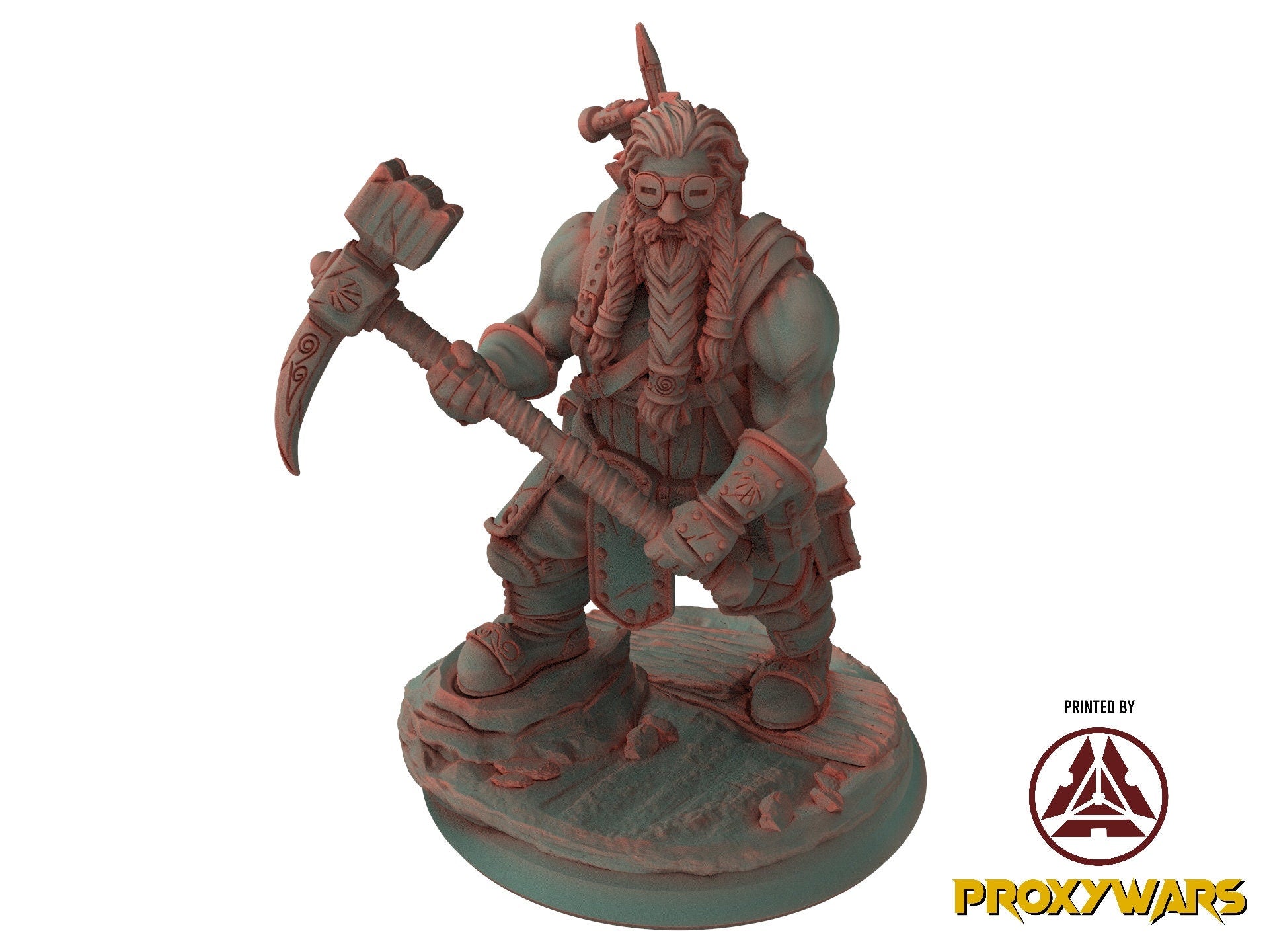 The Court Blood - NPC - Dwarf Miner 01 (25 mm), chaos and carnage, Ennemy, Flesh of Gods, for Wargames, Dungeons & Dragons TTRPG