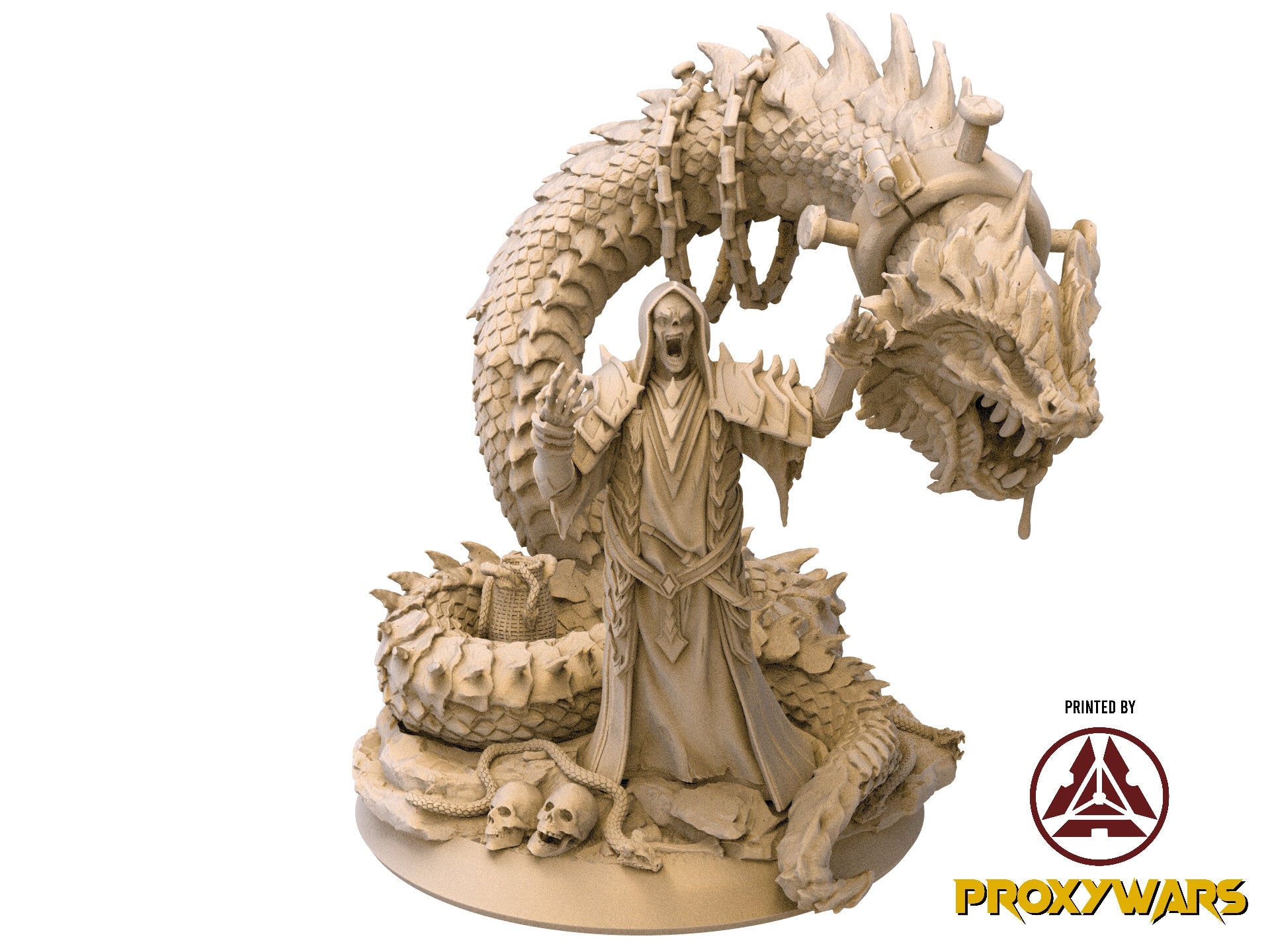 The Silent Sands - Enemy - Serpent Lord, Undead Sorcerer (50 mm), Awakened Shadow Flesh of Gods, for Wargames, Dungeons & Dragons TTRPG