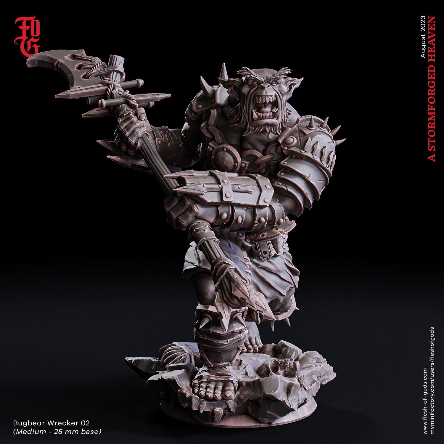 A Stormforged Heaven - Enemy - Bugbear Wrecker 02 (25 mm), quest for glory, Flesh of Gods, for Wargames, Dungeons & Dragons TTRPG