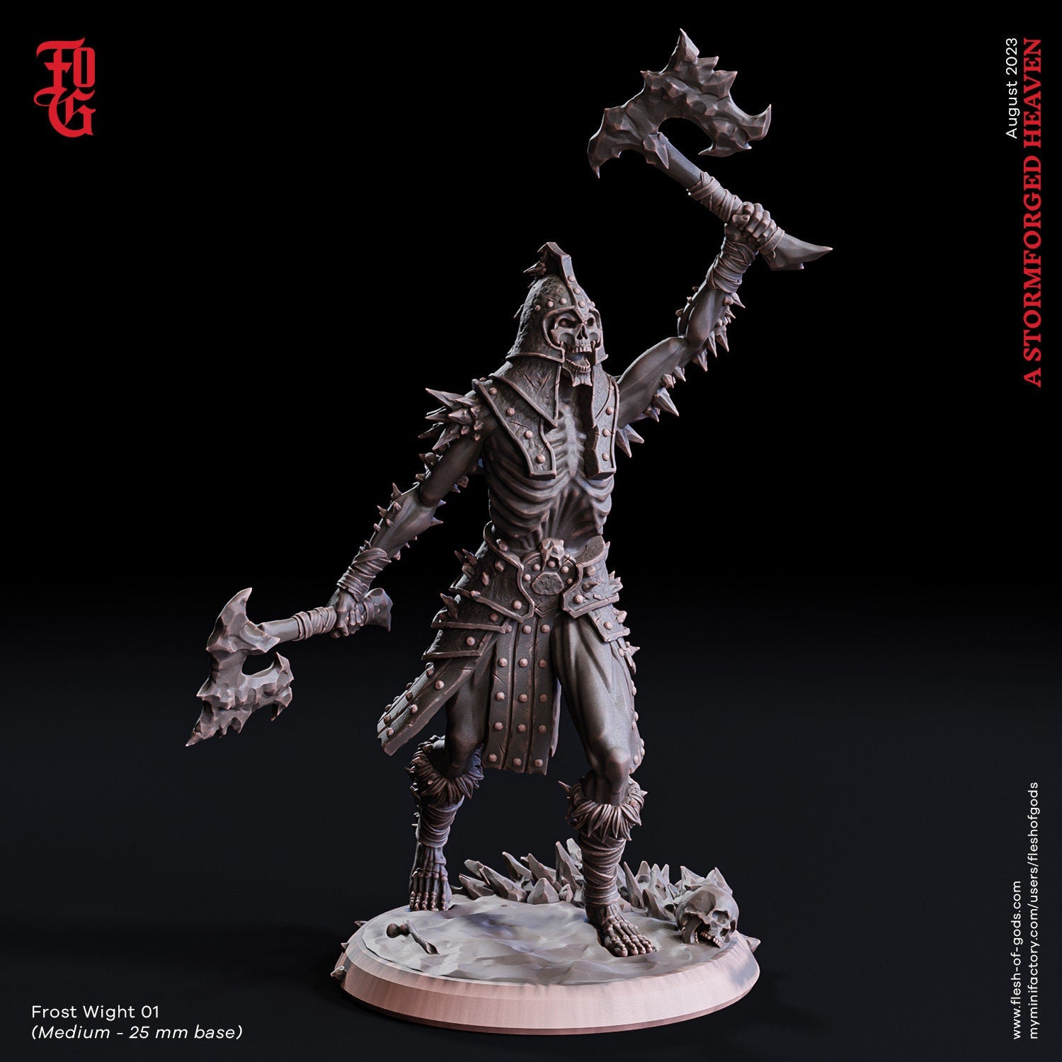 A Stormforged Heaven - Enemy - Frost Wight 01 (25 mm), quest for glory, Flesh of Gods, for Wargames, Dungeons & Dragons TTRPG