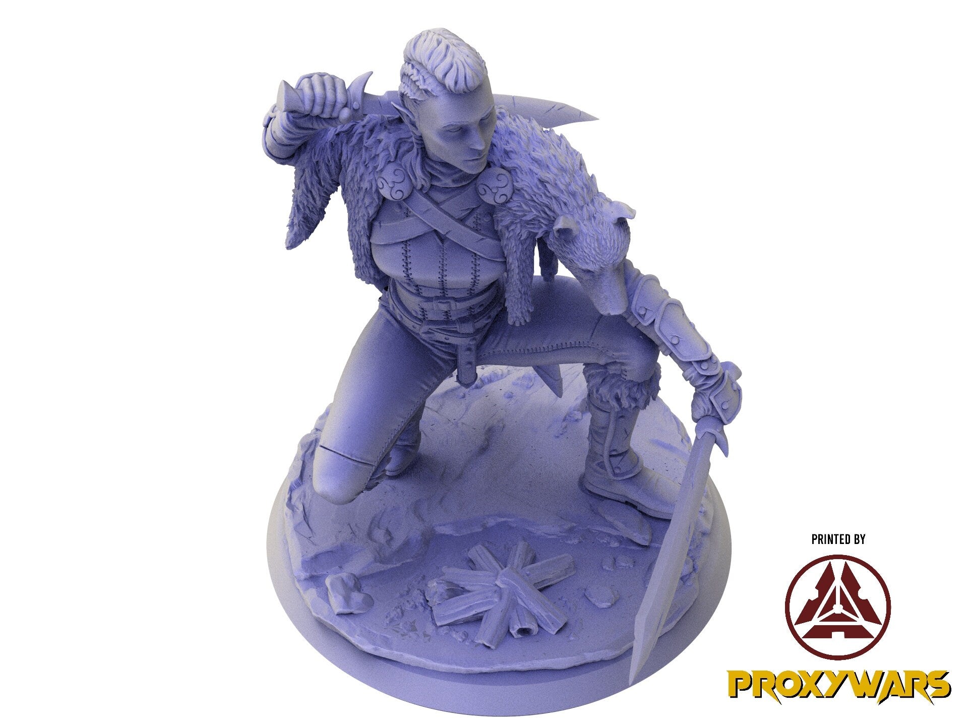 A Stormforged Heaven - Hero - Helsdred, Shield Of The Storm (25 mm), quest for glory, Flesh of Gods, for Wargames, Dungeons & Dragons TTRPG