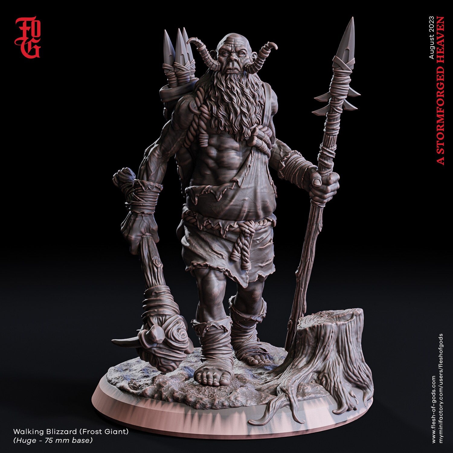 A Stormforged Heaven - Enemy - The Walking Blizzard Frost Giant 75mm, quest for glory, Flesh of Gods, for Wargames, Dungeons & Dragons TTRPG