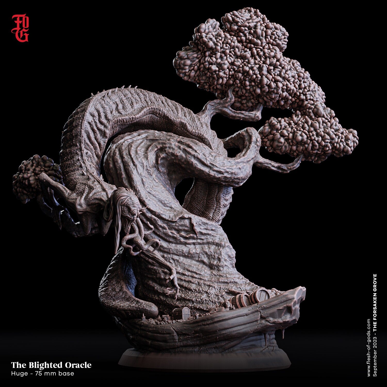 A Stormforged Heaven - Boss - The Blighted Oracle (75 mm), quest for glory, Flesh of Gods, for Wargames, Dungeons & Dragons TTRPG
