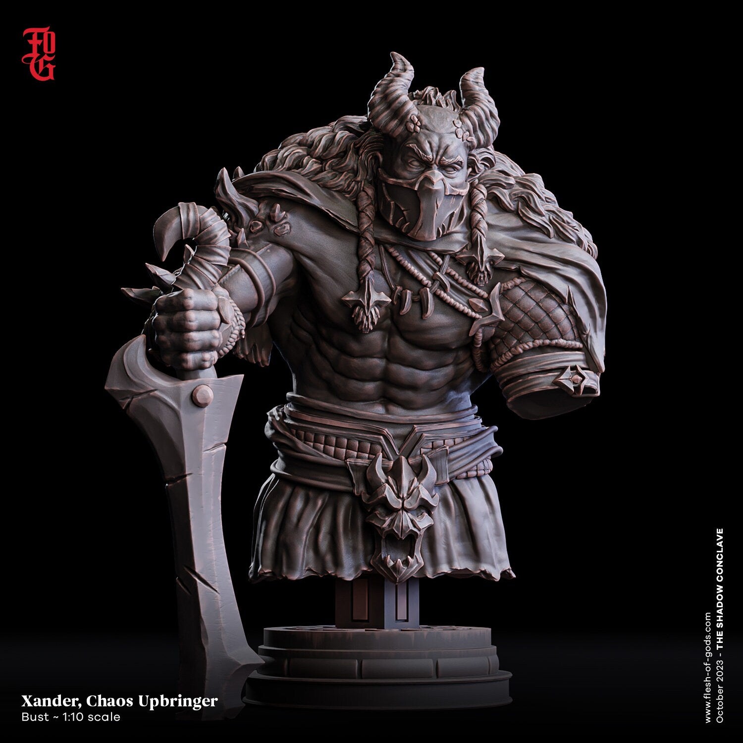 The Shadow Conclave - Bust - Xander, Chaos Upbringer, quest for glory, Flesh of Gods, for Wargames, Dungeons & Dragons TTRPG