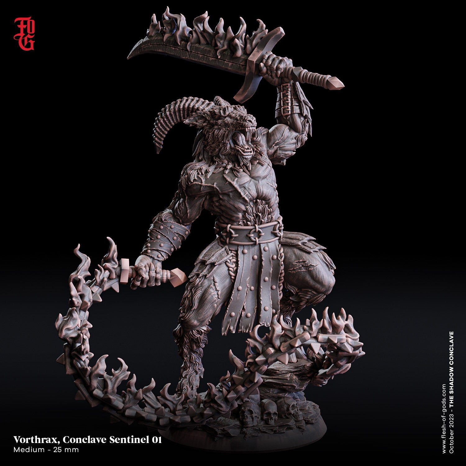 The Shadow Conclave - Ennemy - Vorthrax, Conclave Sentinel 01 25 mm, quest for glory, Flesh of Gods, for Wargames, Dungeons & Dragons TTRPG