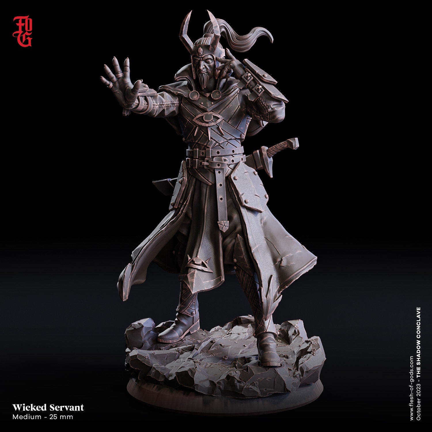 The Shadow Conclave - Hero - Wicked Servant Sorcerer (25 mm), quest for glory, Flesh of Gods, for Wargames, Dungeons & Dragons TTRPG