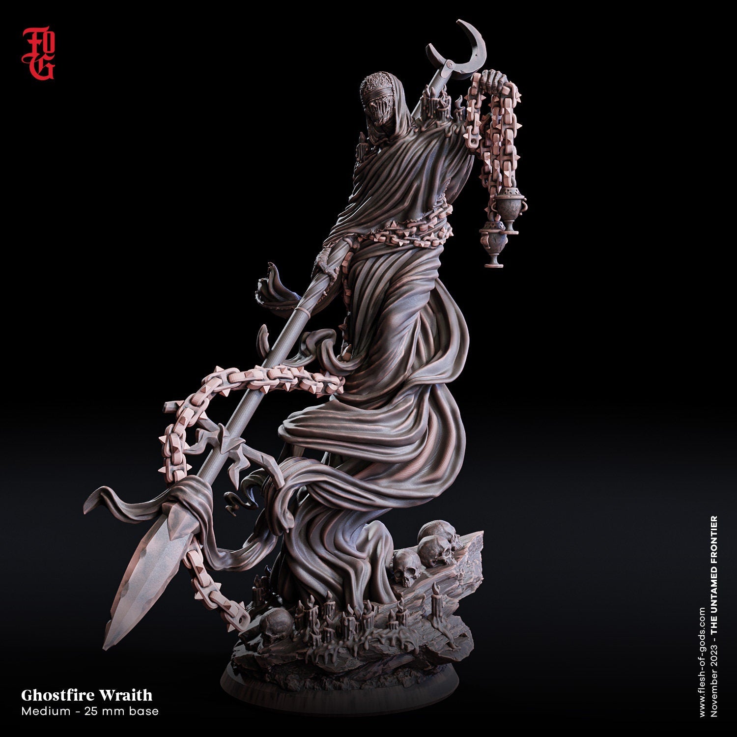 The Untamed Frontier - Enemy - Ghostfire Wraith (Medium - 25 mm), Flesh of Gods, for Wargames, Dungeons & Dragons TTRPG