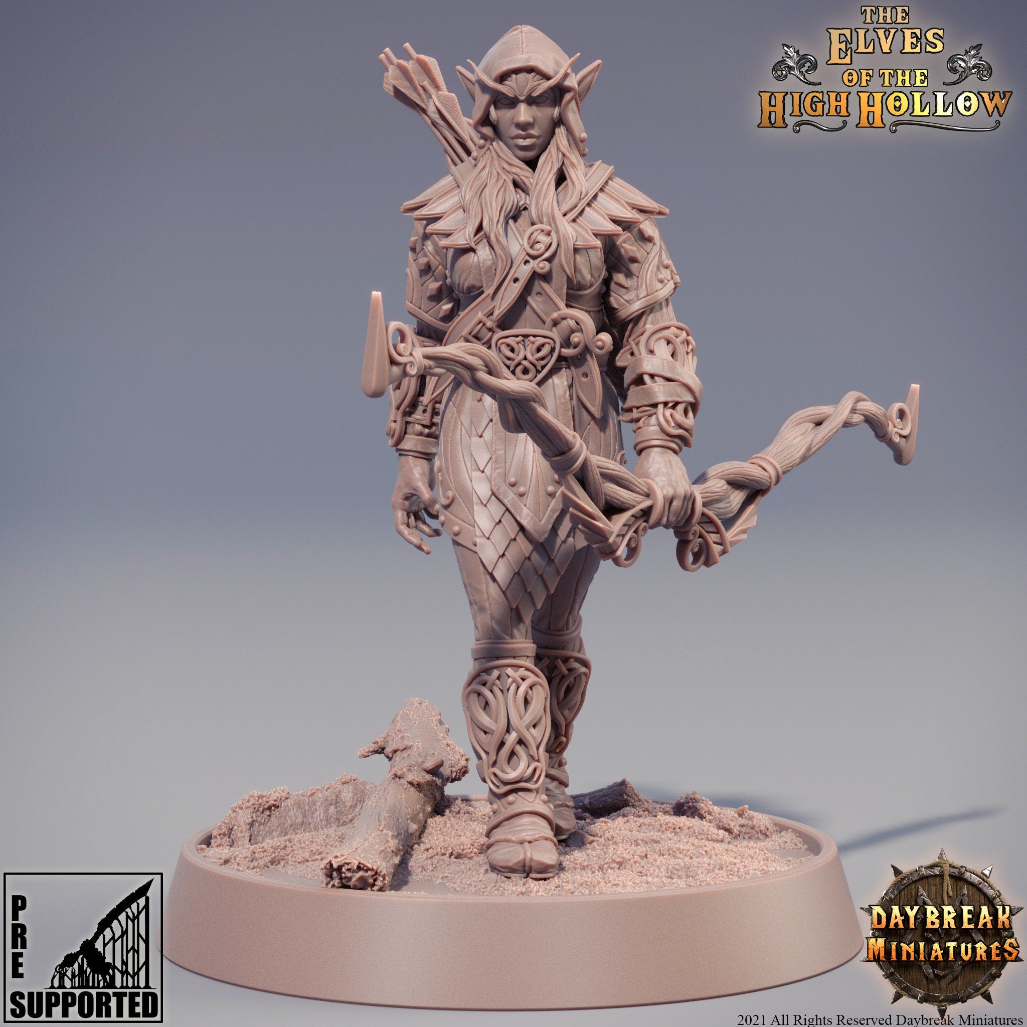 The Elves of the High Hollow - Marra, daughter of Faeren, quest for glory, DayBreak Miniatures, for Wargames, Dungeons & Dragons TTRPG