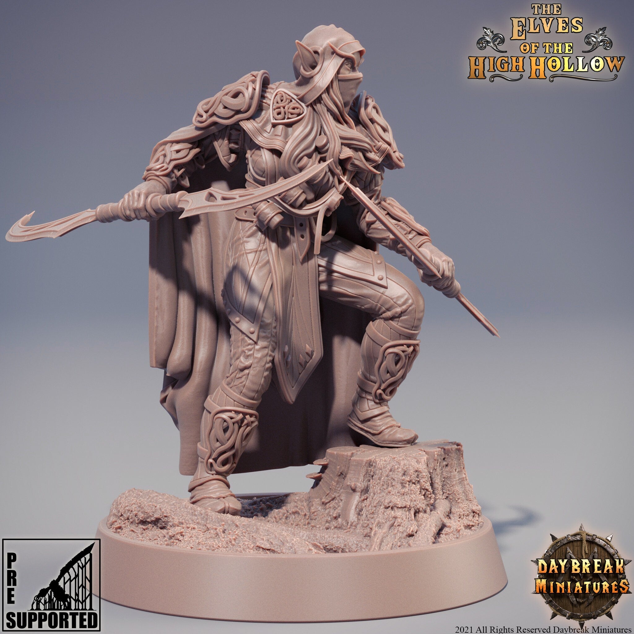 The Elves of the High Hollow - Deitin the Whisperer, quest for glory, DayBreak Miniatures, for Wargames, Dungeons & Dragons TTRPG