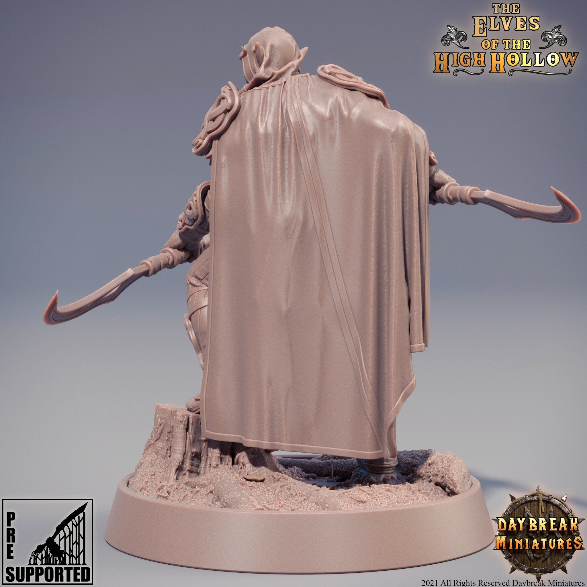 The Elves of the High Hollow - Deitin the Whisperer, quest for glory, DayBreak Miniatures, for Wargames, Dungeons & Dragons TTRPG