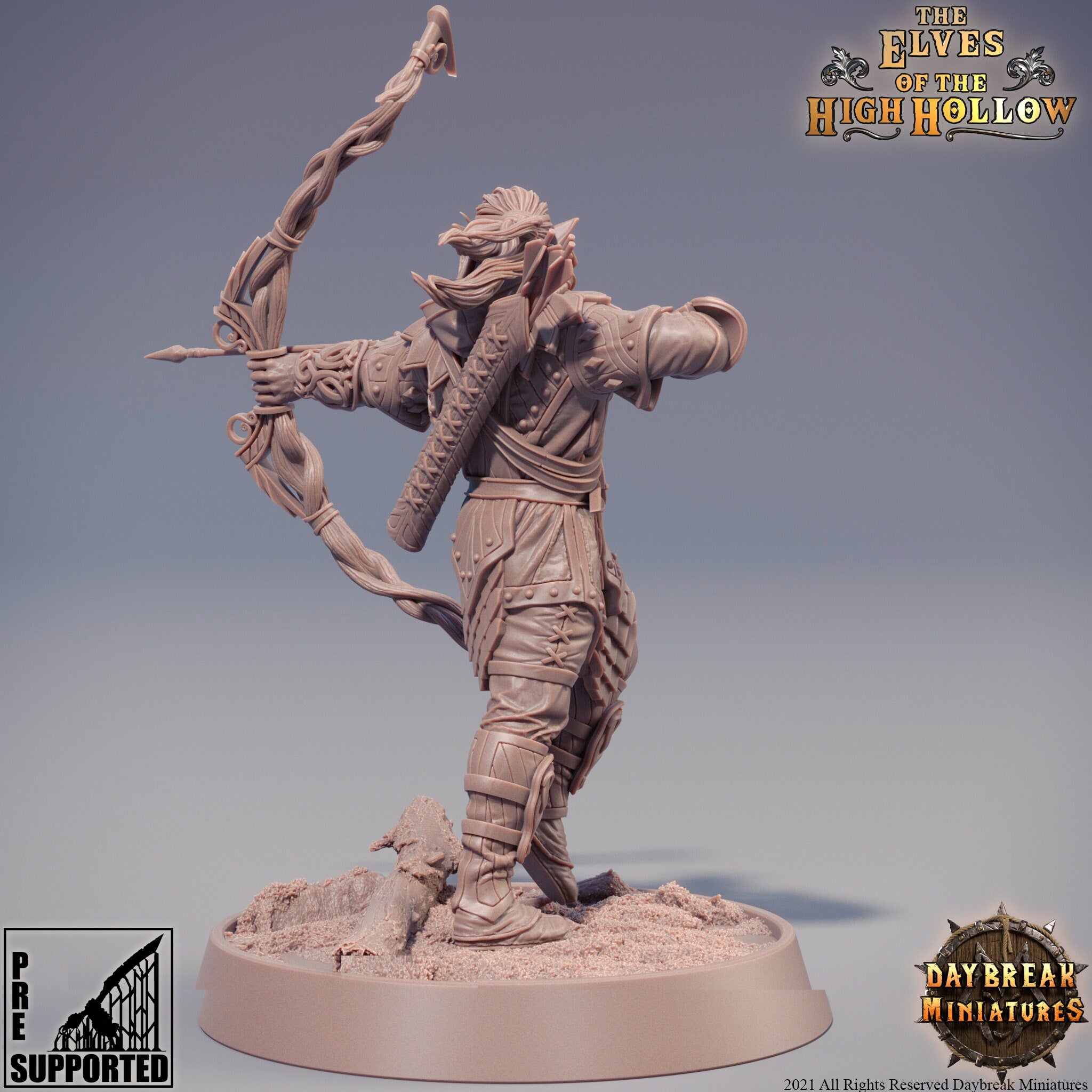 The Elves of the High Hollow - Vinduu Bright Flight, quest for glory, DayBreak Miniatures, for Wargames, Dungeons & Dragons TTRPG