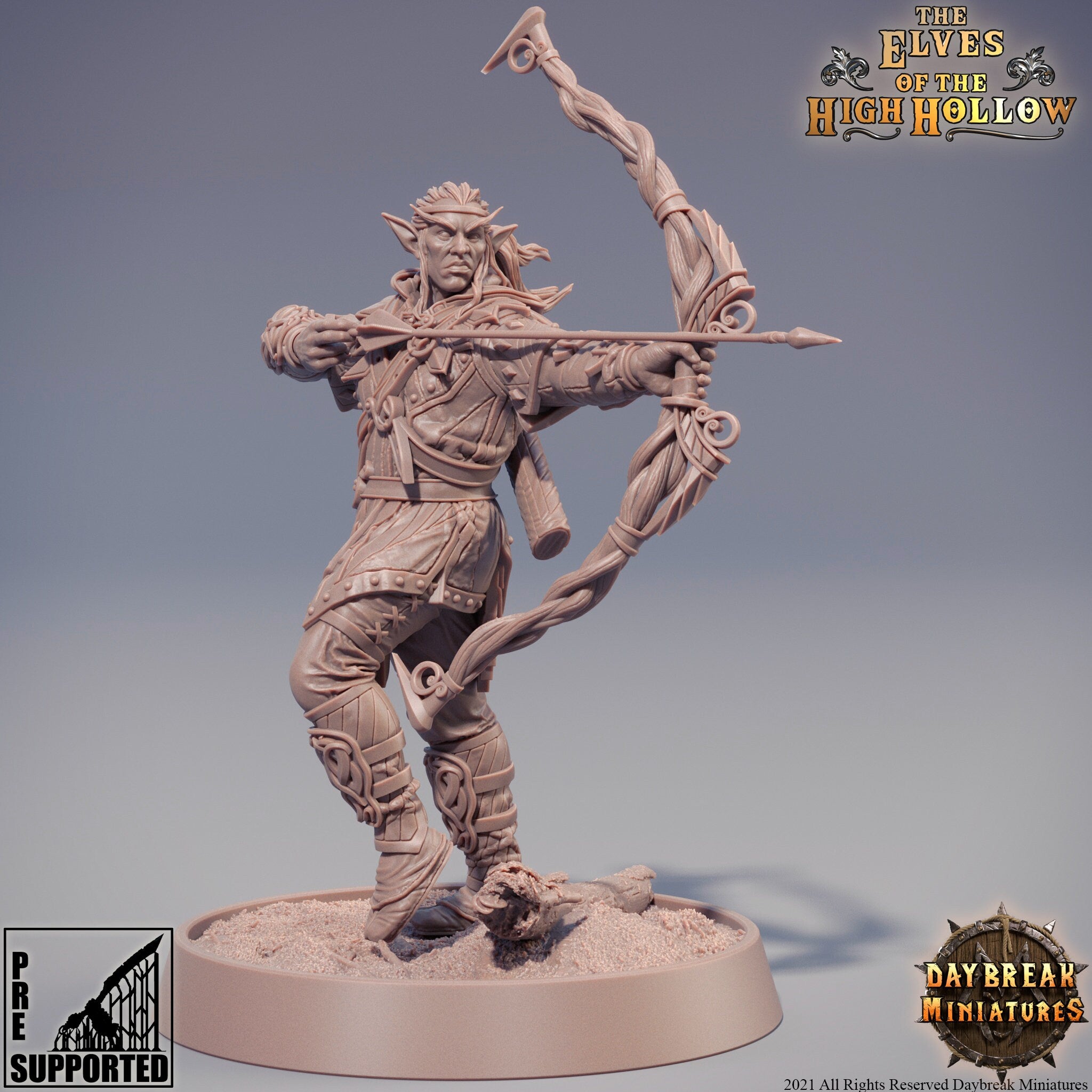 The Elves of the High Hollow - Vinduu Bright Flight, quest for glory, DayBreak Miniatures, for Wargames, Dungeons & Dragons TTRPG