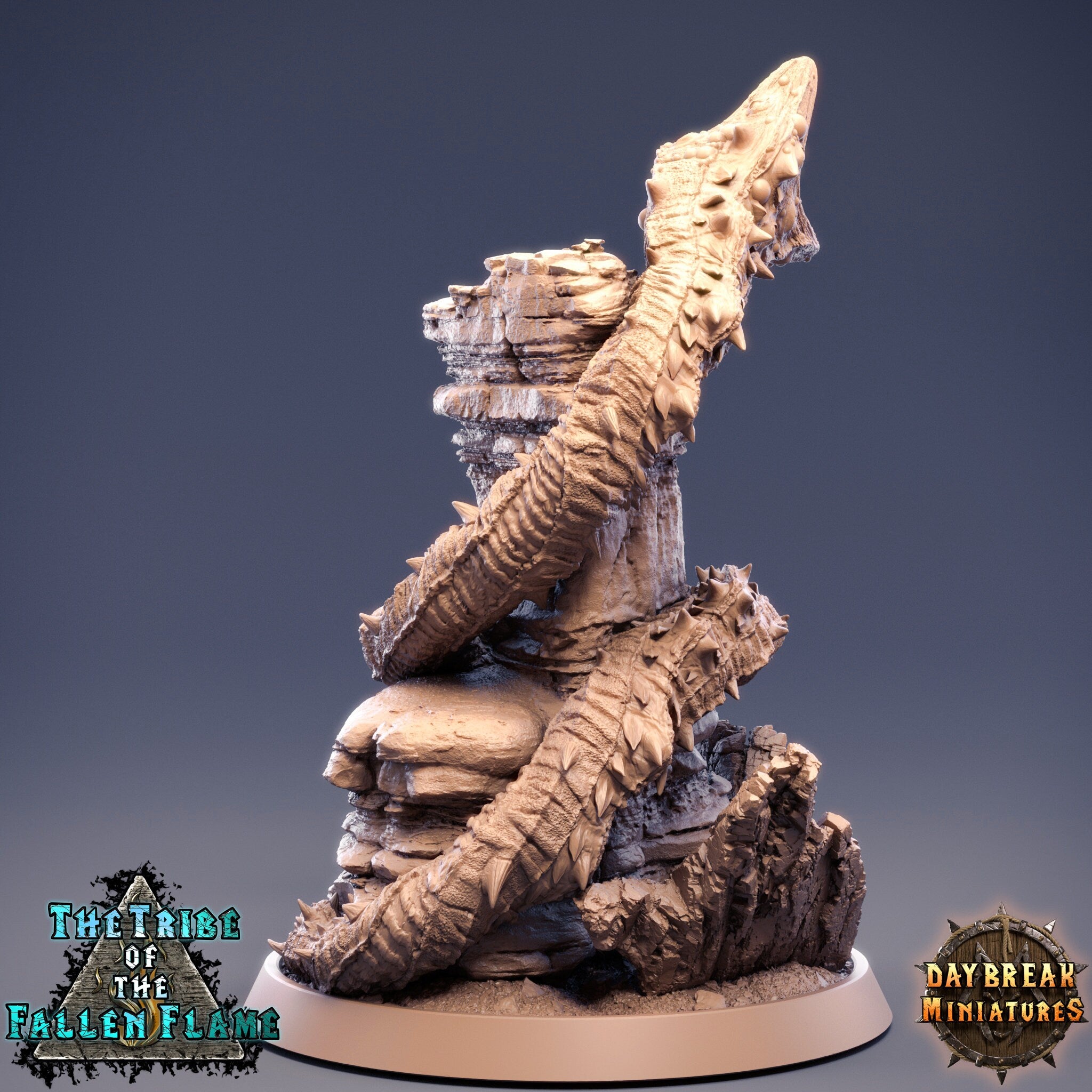 The Tribe Of The Fallen Flame - Adult Dreadwriggler, quest for glory, DayBreak Miniatures, for Wargames, Dungeons & Dragons TTRPG