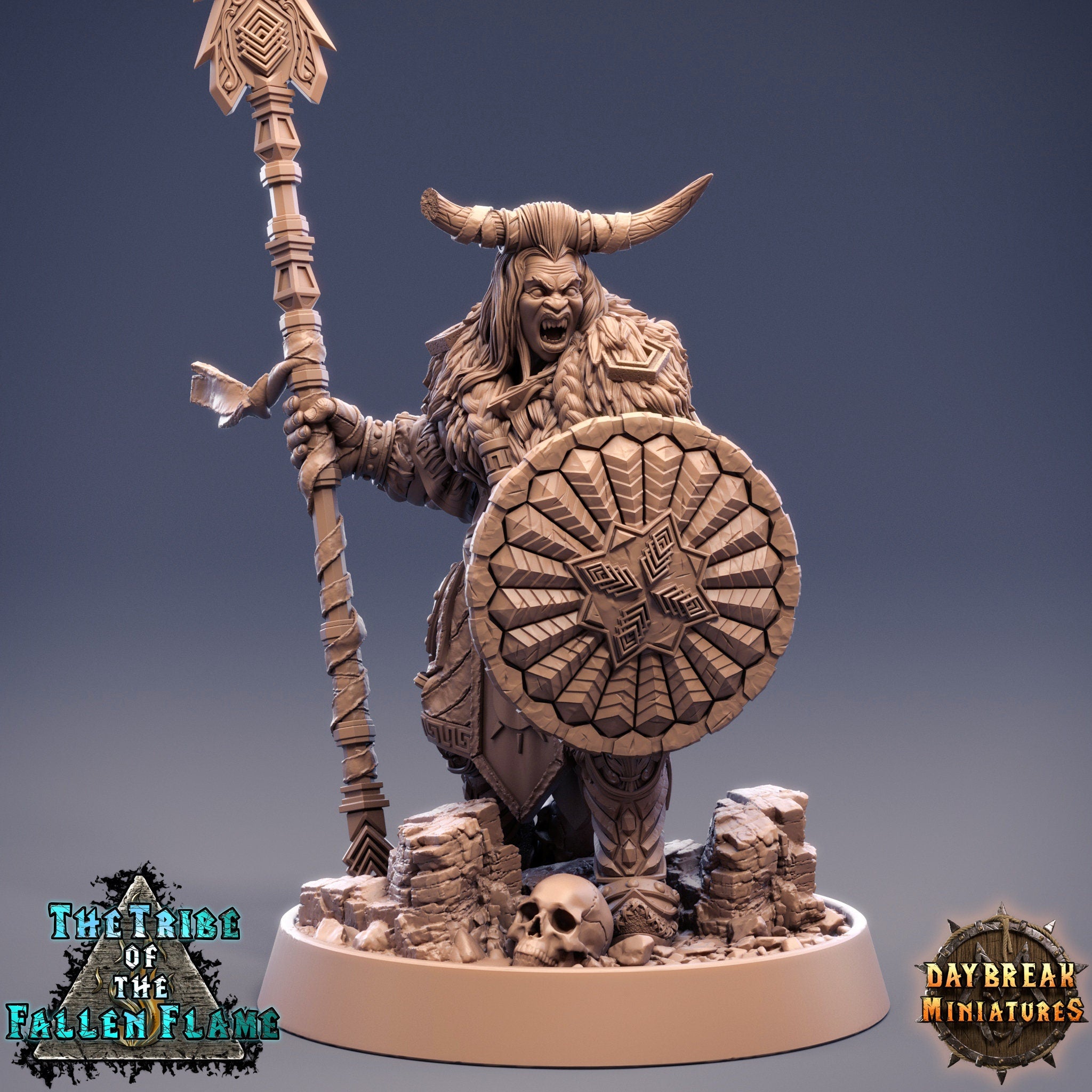 The Tribe Of The Fallen Flame - Caninus the Horned Nightmare, quest for glory, DayBreak Miniatures, for Wargames, Dungeons & Dragons TTRPG