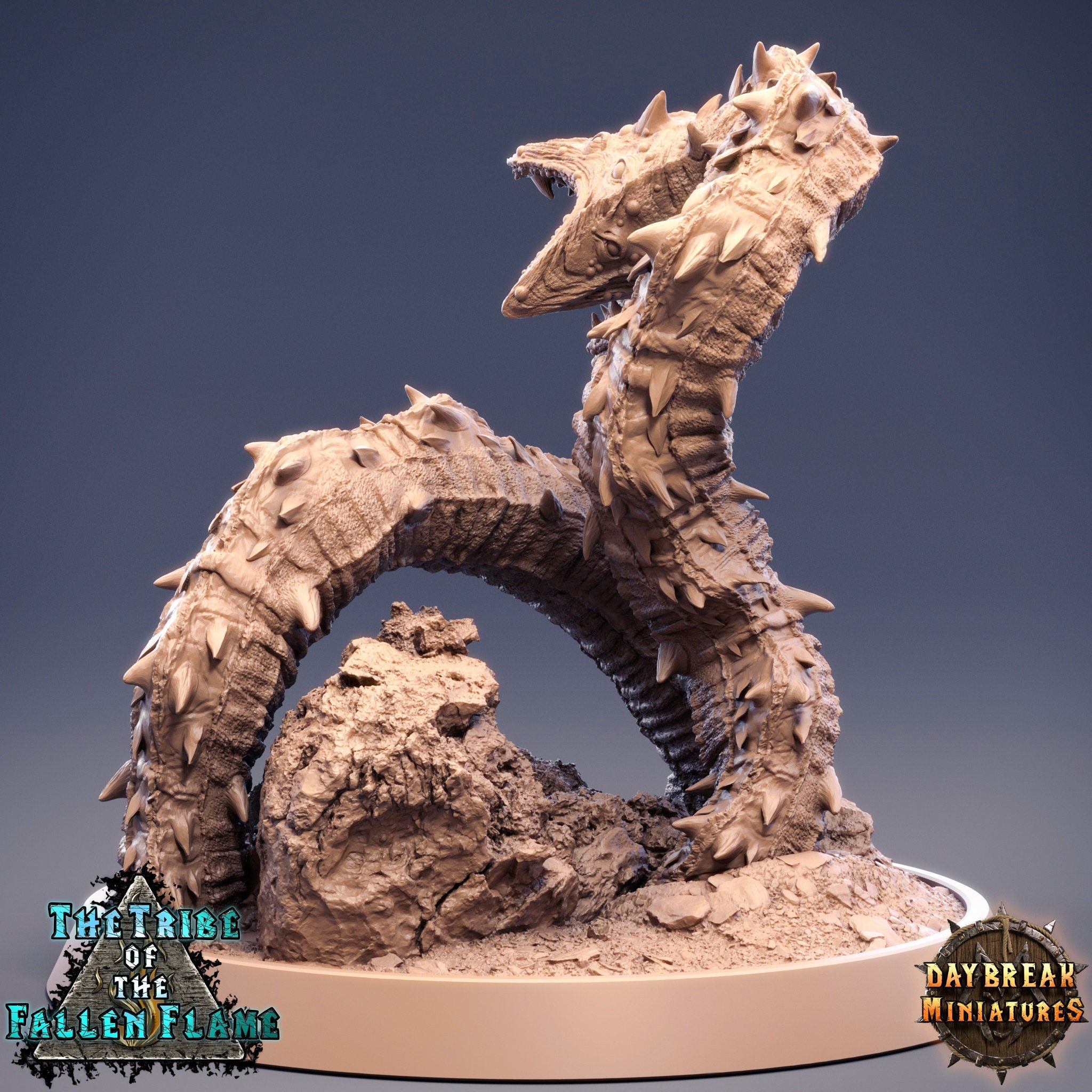 The Tribe Of The Fallen Flame - Ancient Dreadwriggler, quest for glory, DayBreak Miniatures, for Wargames, Dungeons & Dragons TTRPG