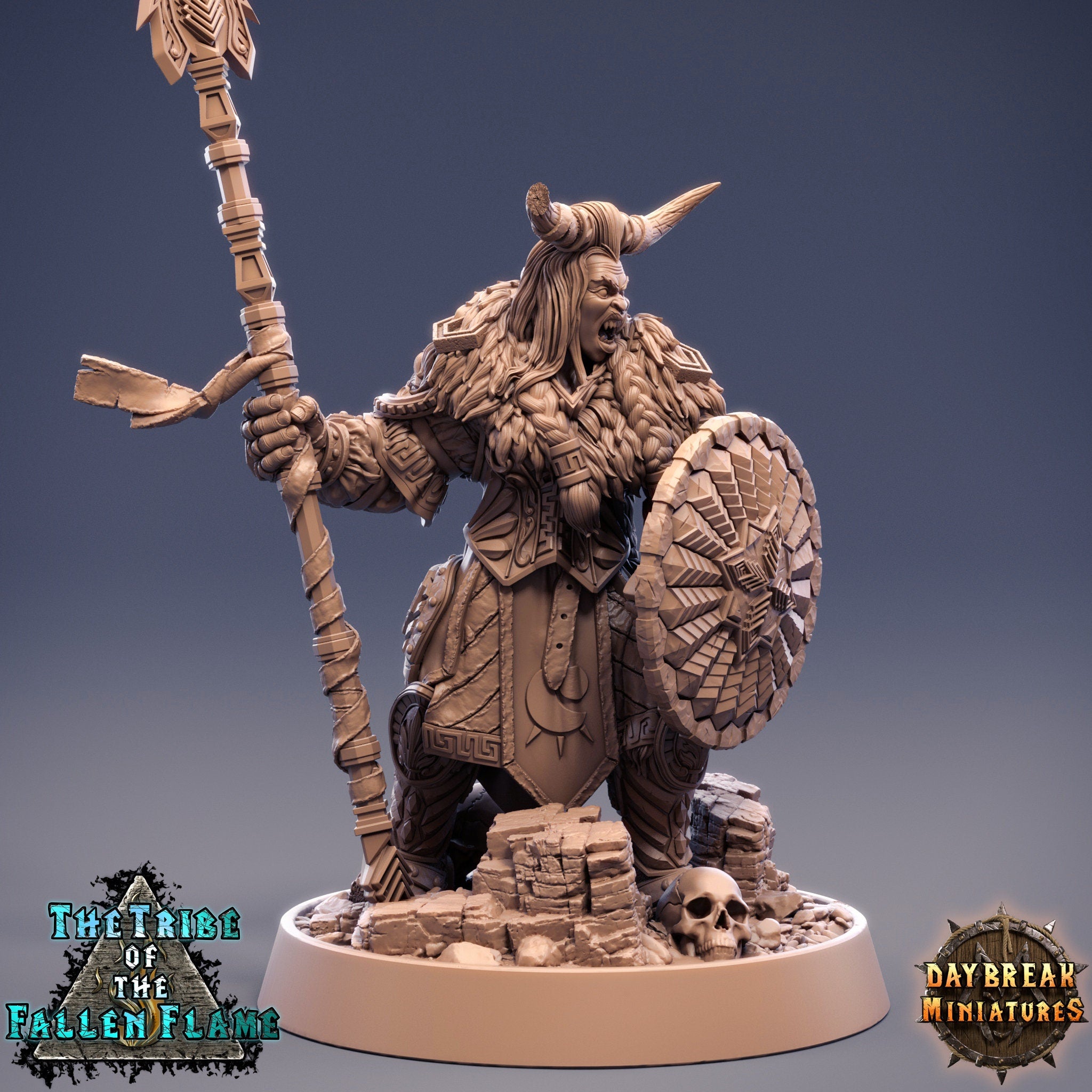 The Tribe Of The Fallen Flame - Geraia Stormspear, quest for glory, DayBreak Miniatures, for Wargames, Dungeons & Dragons TTRPG